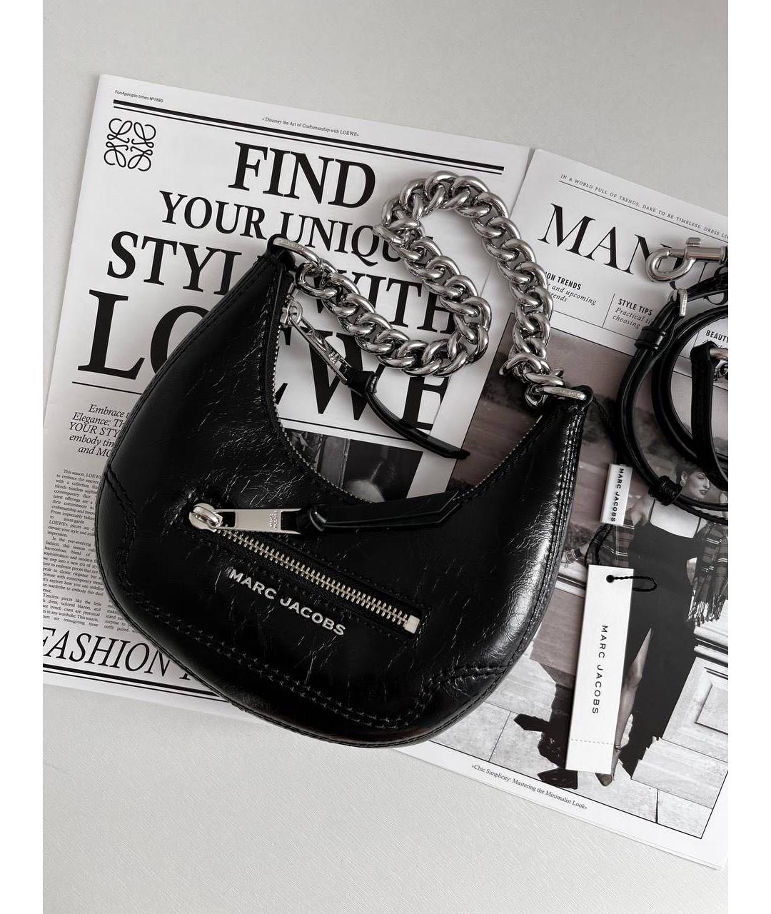 MARC JACOBS Черная кожаная сумка через плечо, фото 2