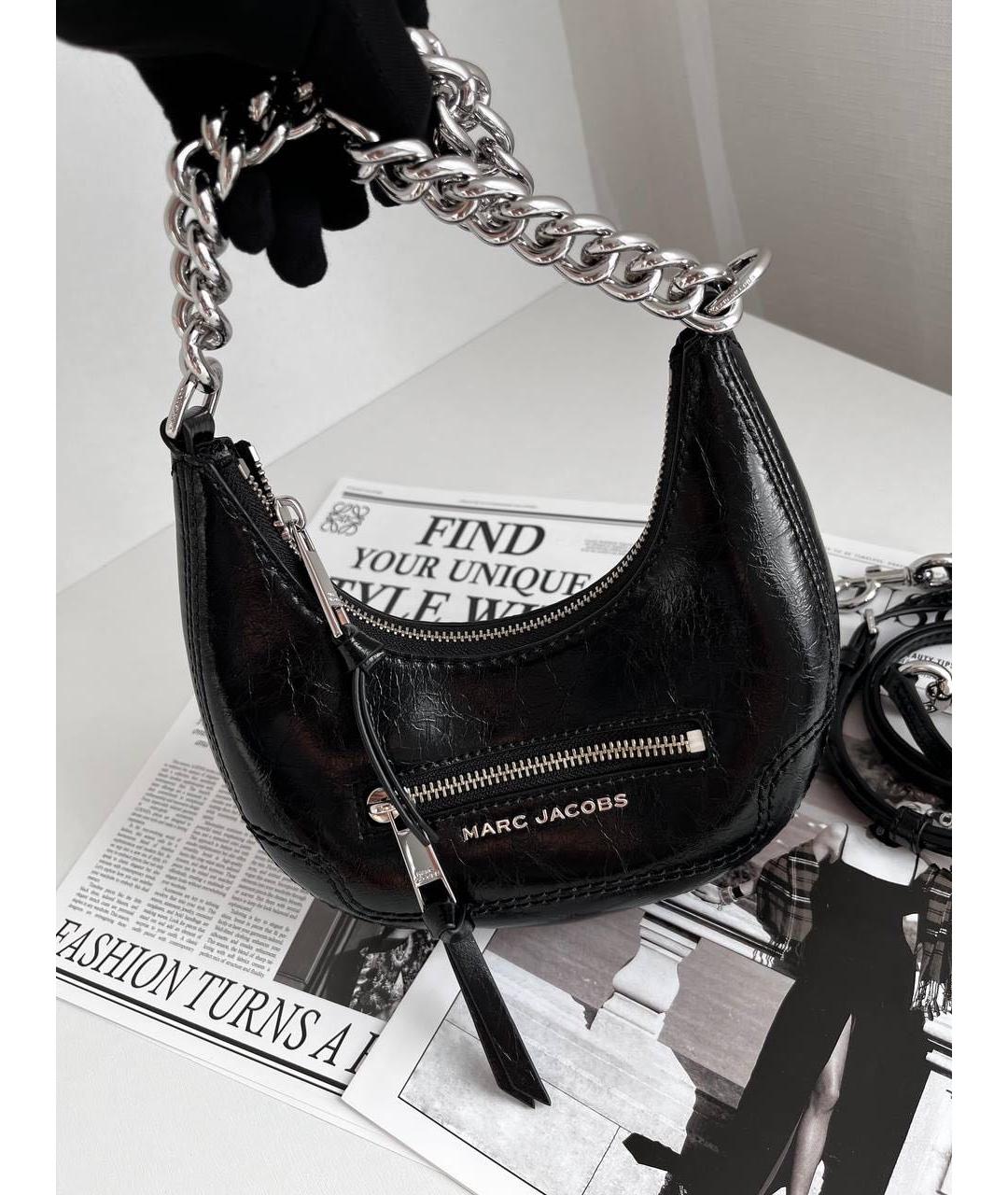 MARC JACOBS Черная кожаная сумка через плечо, фото 4