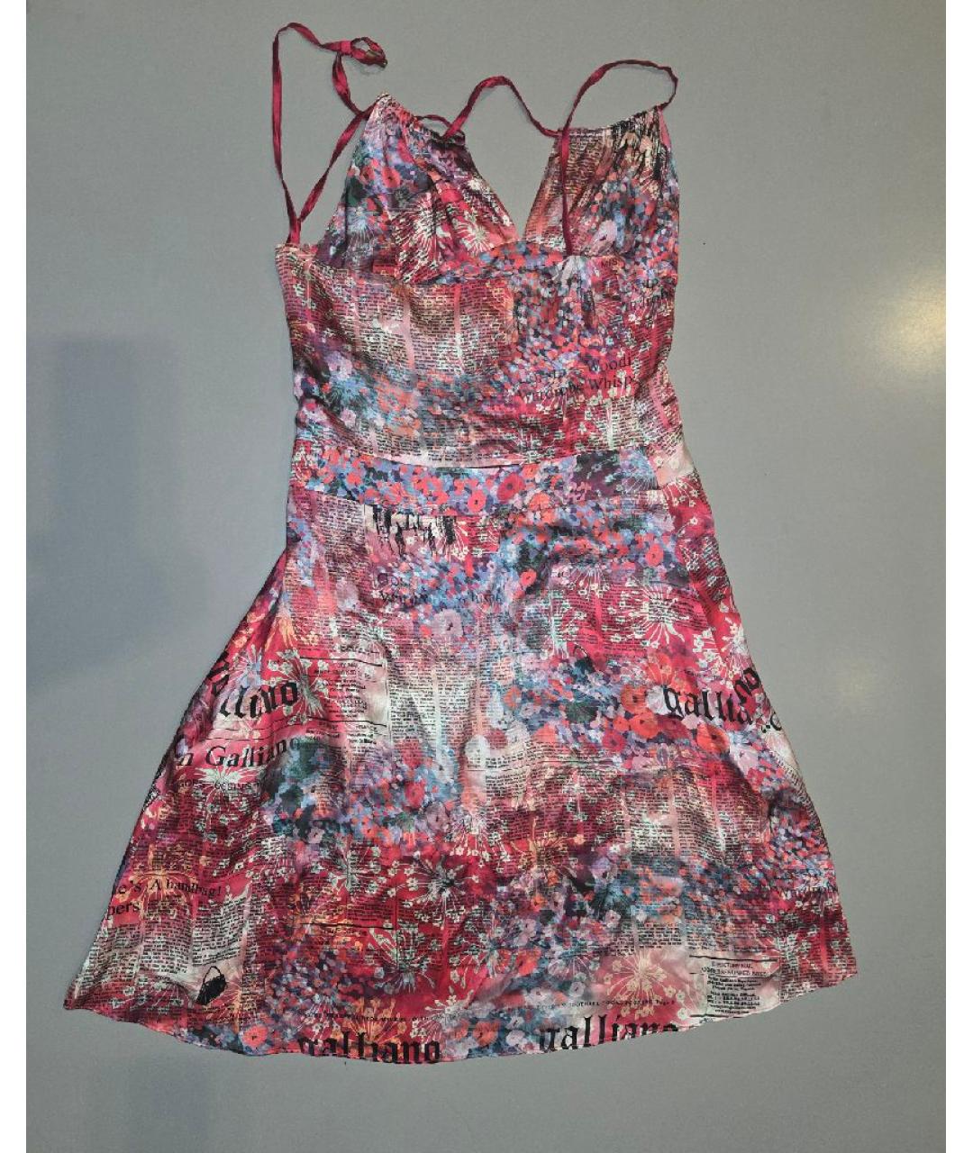 JOHN GALLIANO Розовый шелковый сарафан, фото 4