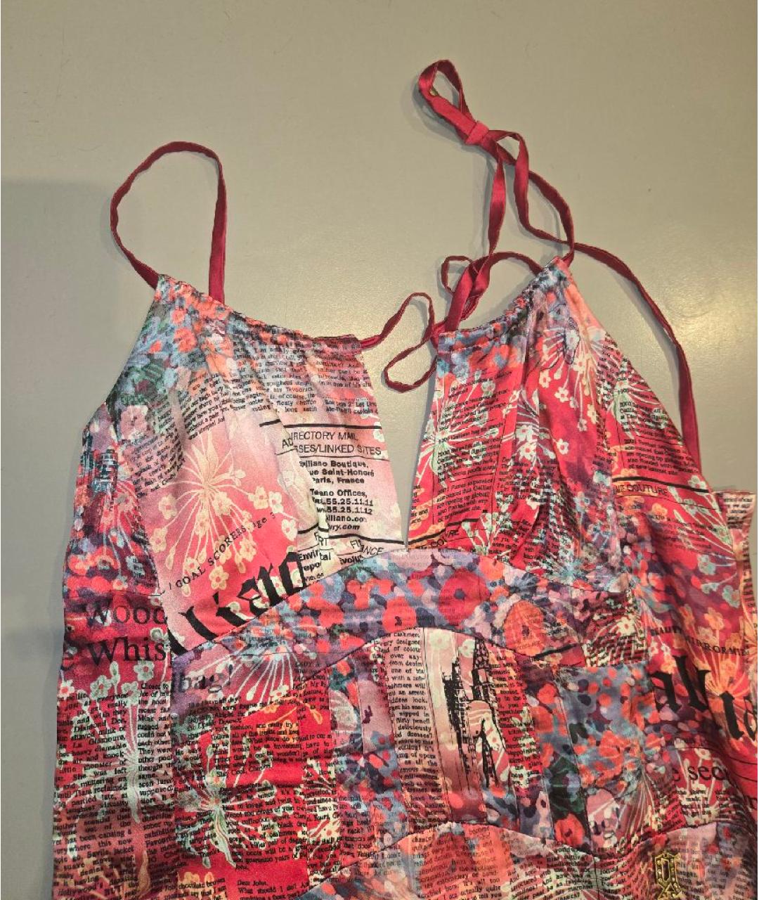 JOHN GALLIANO Розовый шелковый сарафан, фото 3