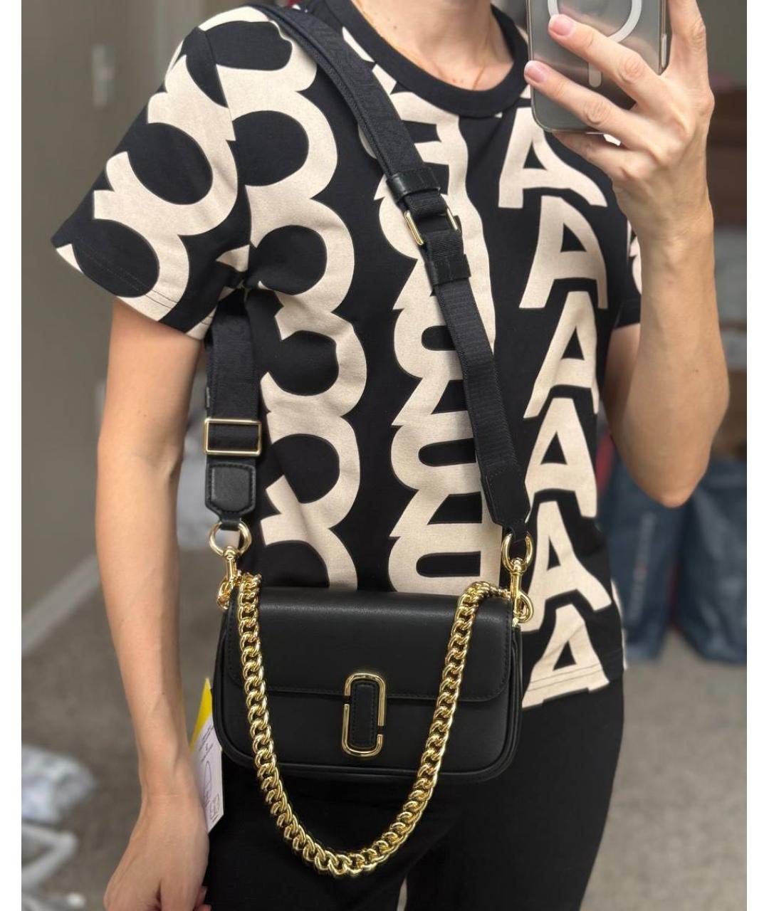 MARC JACOBS Черная кожаная сумка через плечо, фото 2