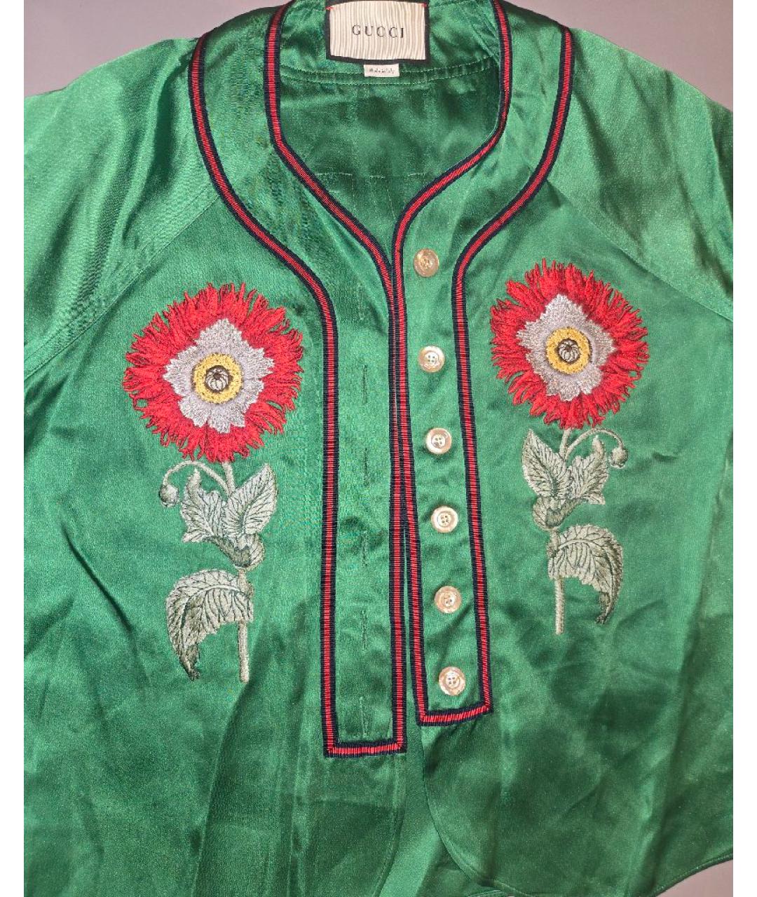 GUCCI Зеленая ацетатная рубашка, фото 3