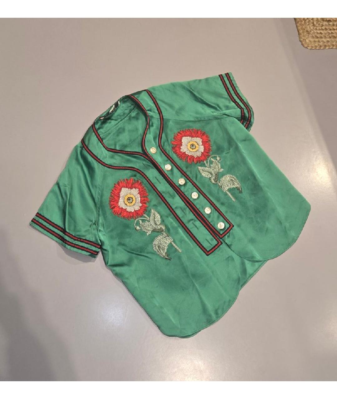 GUCCI Зеленая ацетатная рубашка, фото 7