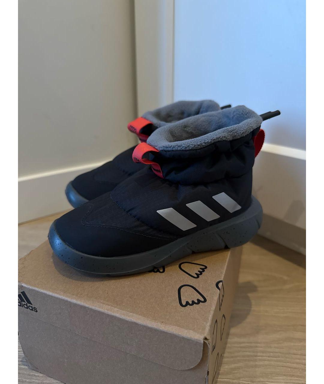 ADIDAS Черные текстильные ботинки, фото 2