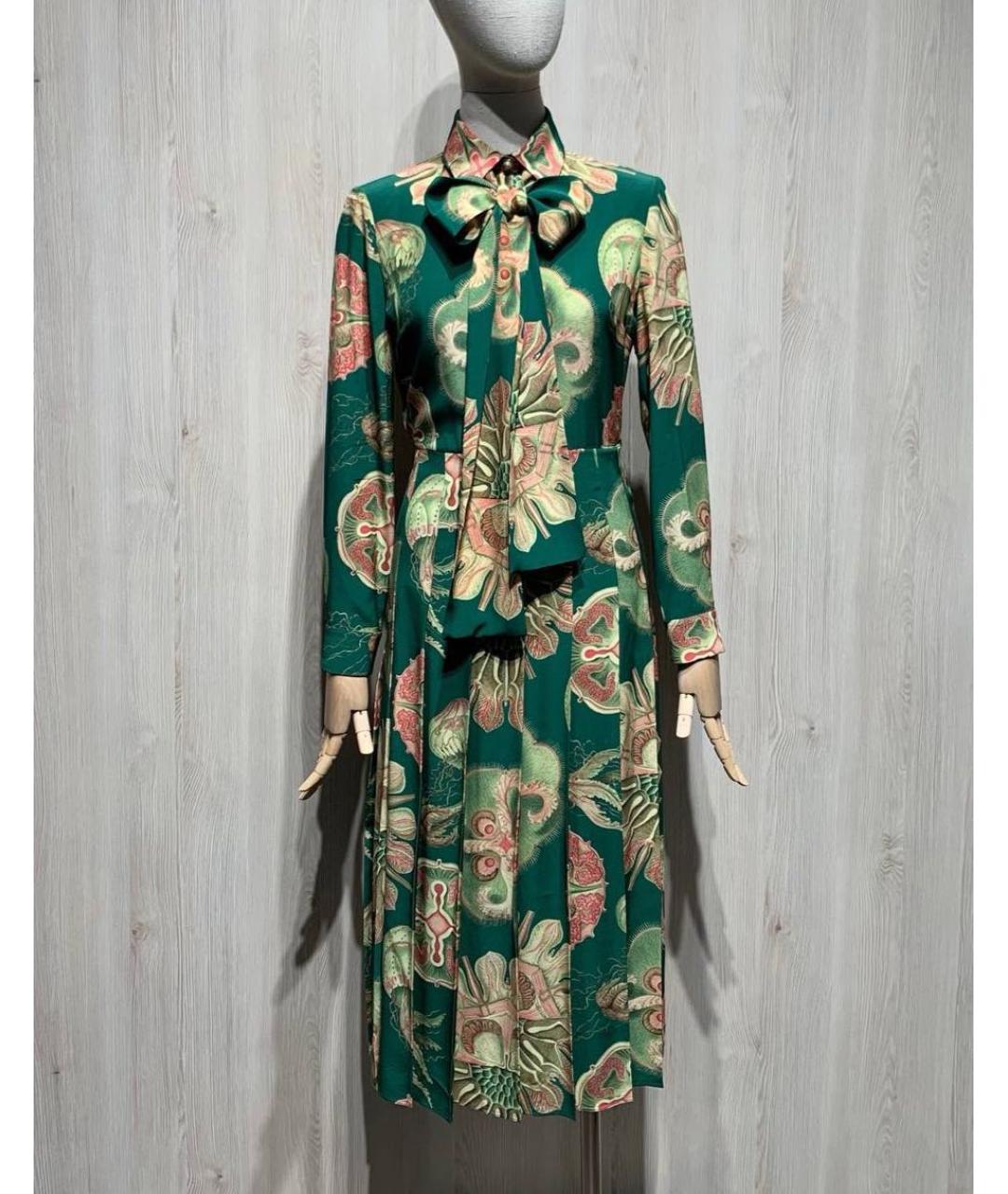 GUCCI Зеленые шелковое вечернее платье, фото 9