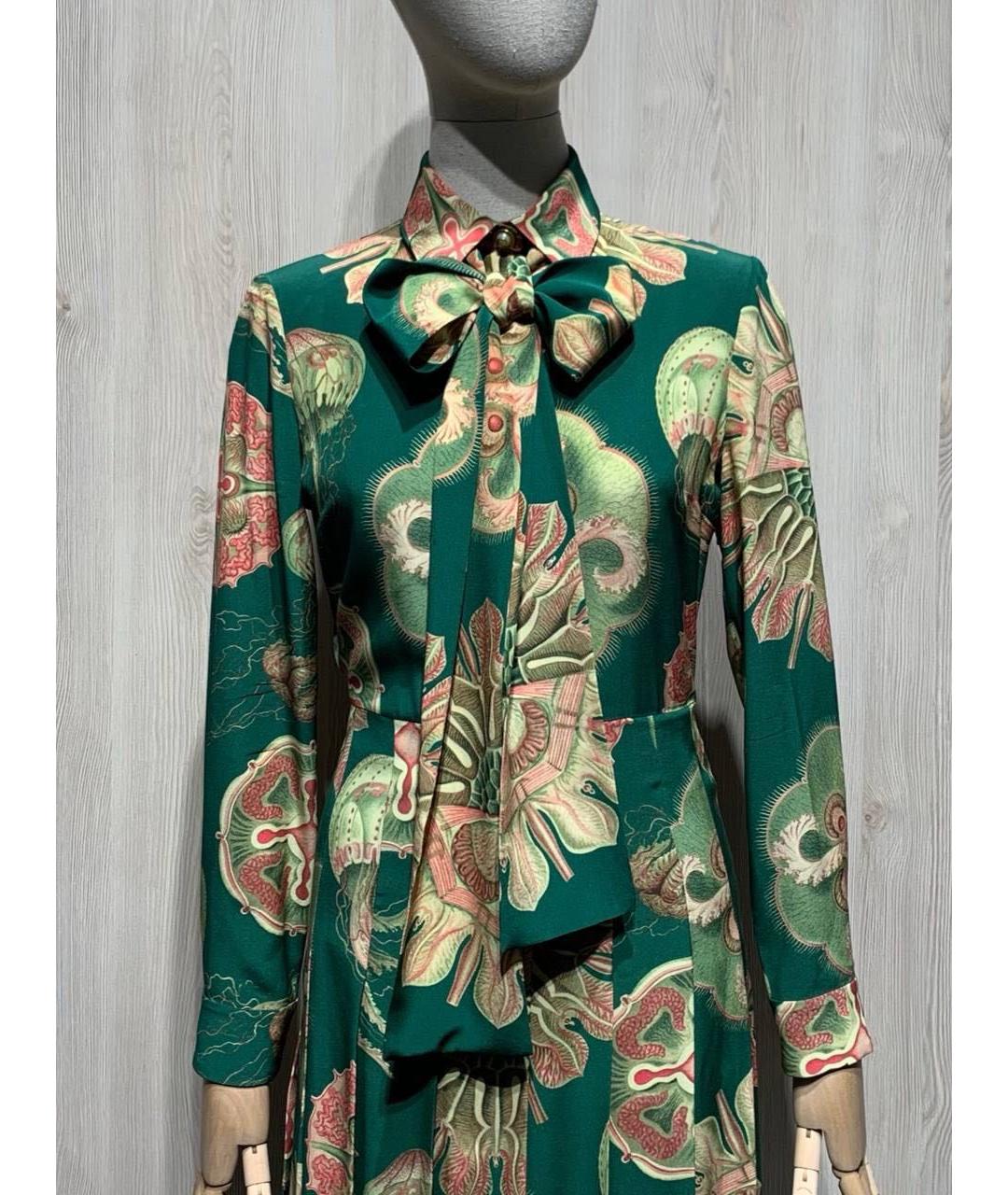 GUCCI Зеленые шелковое вечернее платье, фото 3