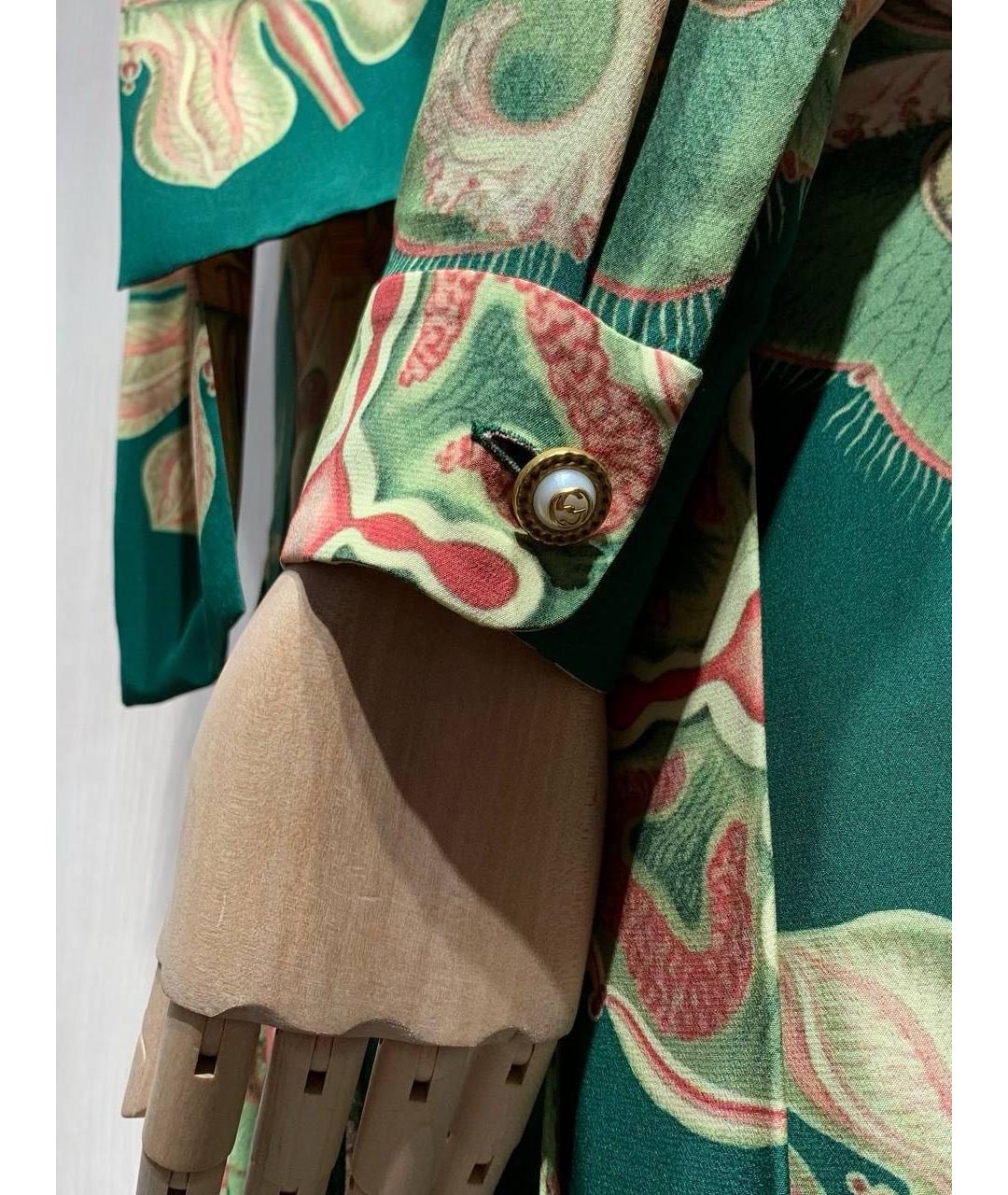 GUCCI Зеленые шелковое вечернее платье, фото 6