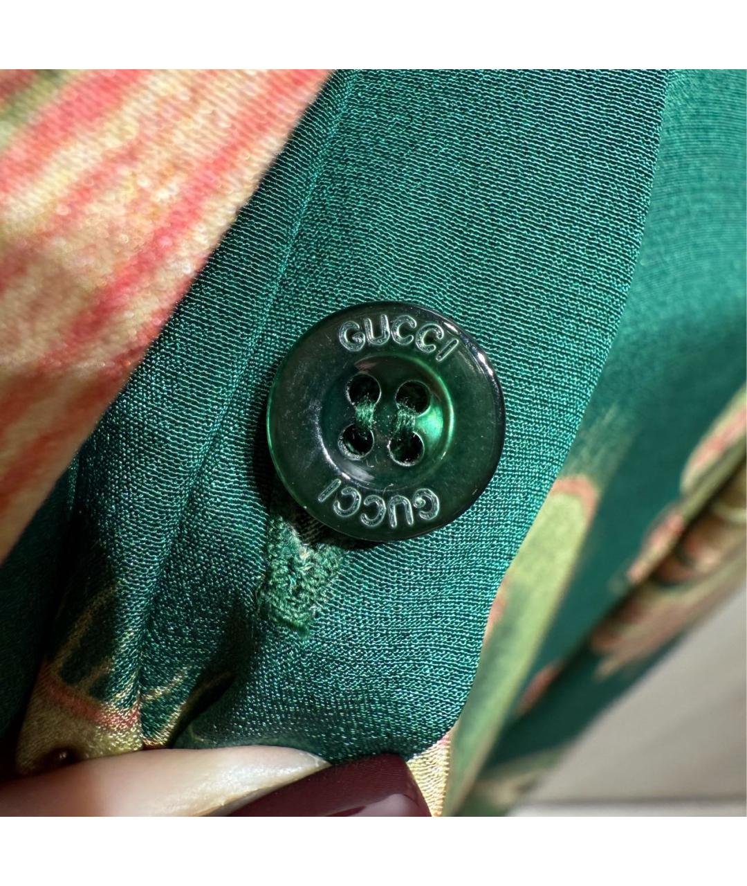 GUCCI Зеленые шелковое вечернее платье, фото 8