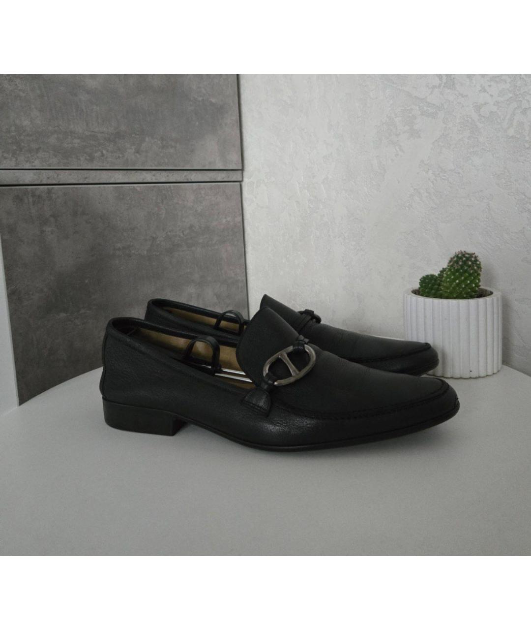 HERMES Черные кожаные лоферы, фото 6