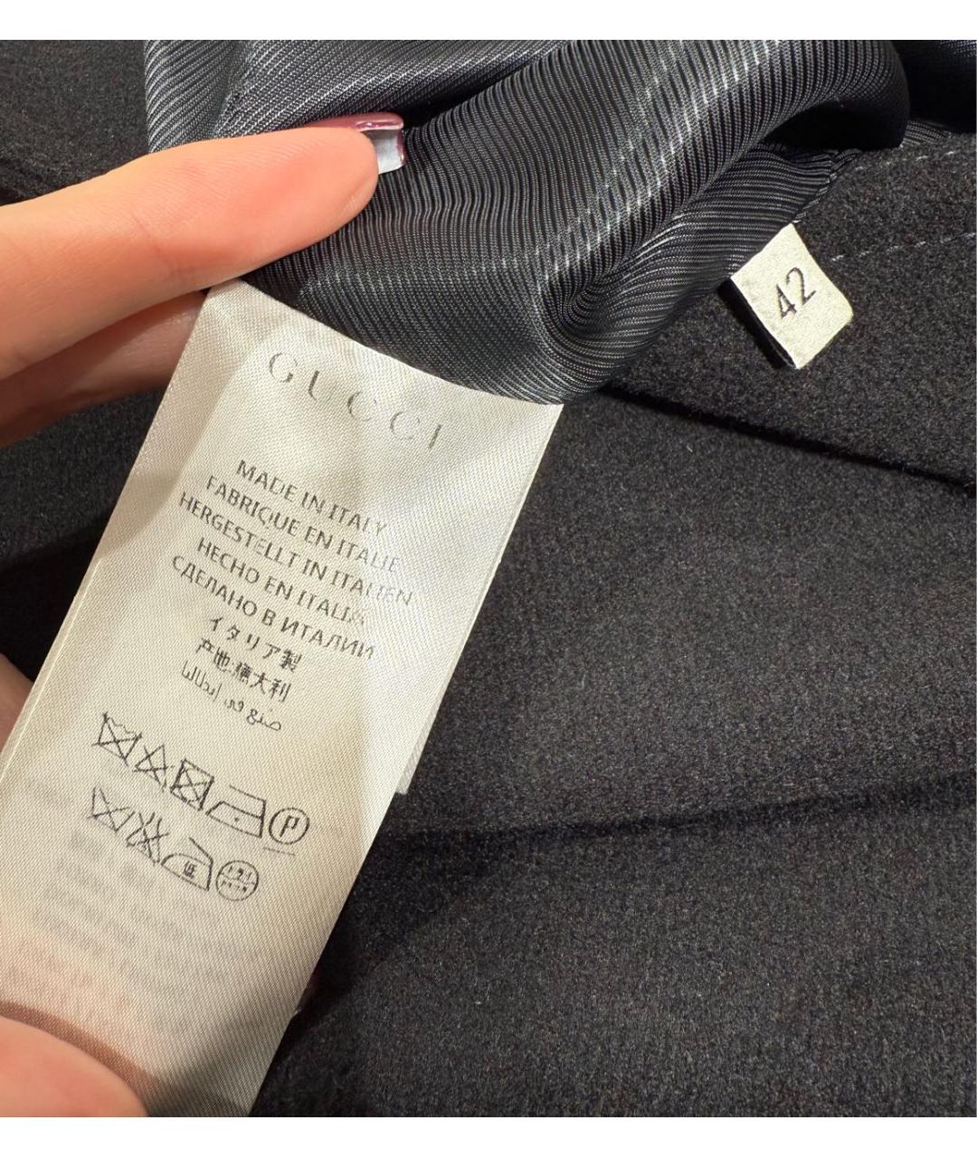 GUCCI Черное шерстяное пальто, фото 7