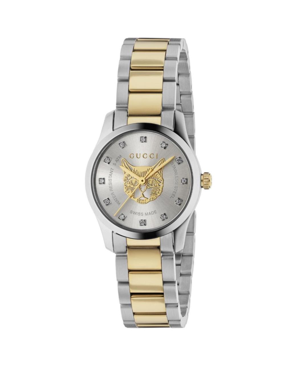 GUCCI Золотые стальные часы, фото 3