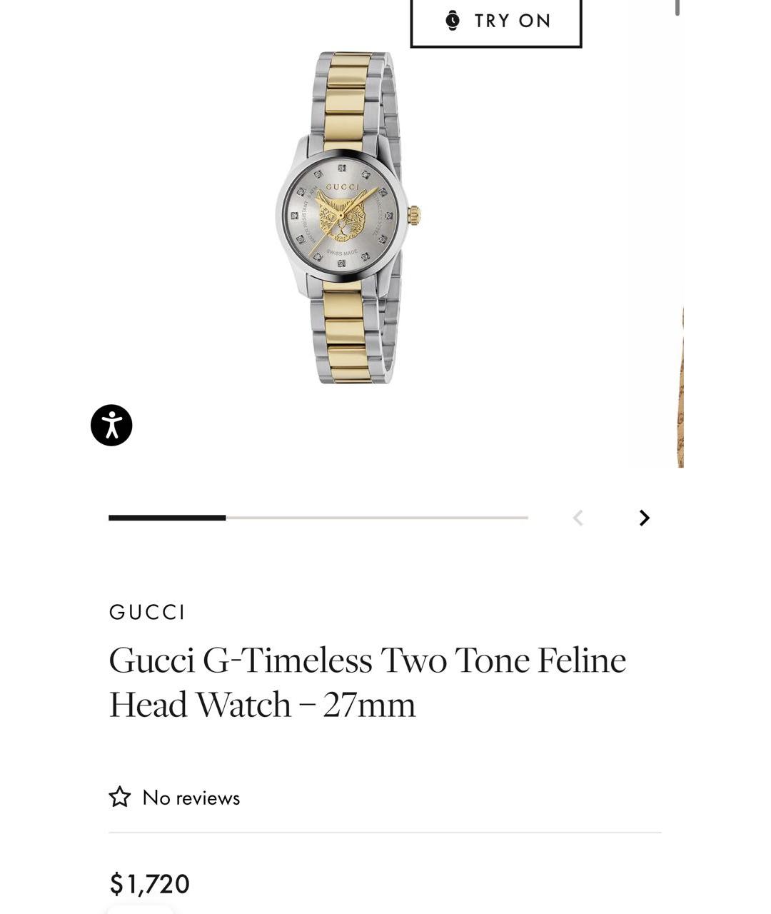 GUCCI Золотые стальные часы, фото 4