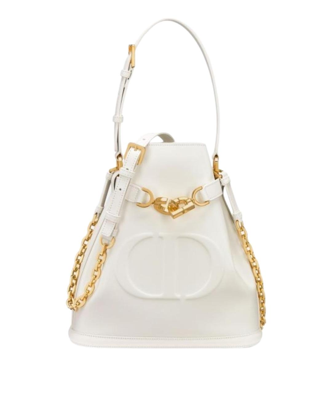 CHRISTIAN DIOR Белая кожаная сумка через плечо, фото 1