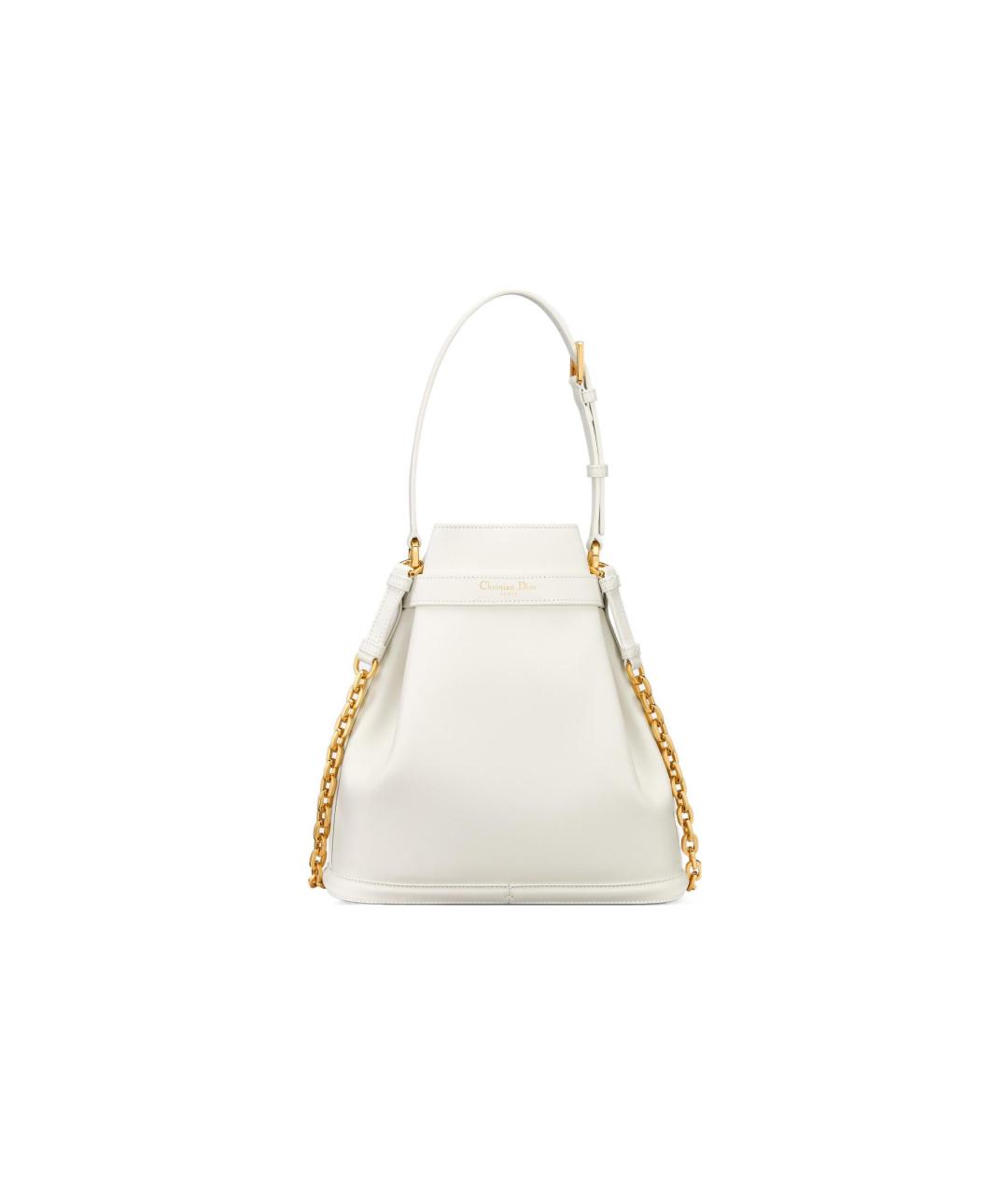 CHRISTIAN DIOR Белая кожаная сумка через плечо, фото 4