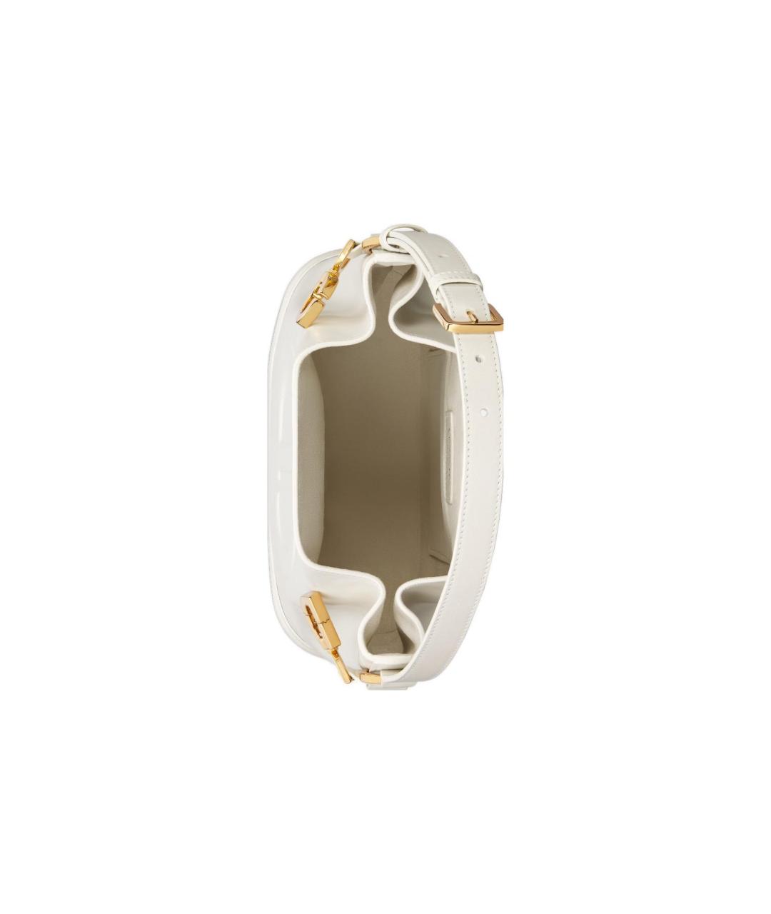 CHRISTIAN DIOR Белая кожаная сумка через плечо, фото 5