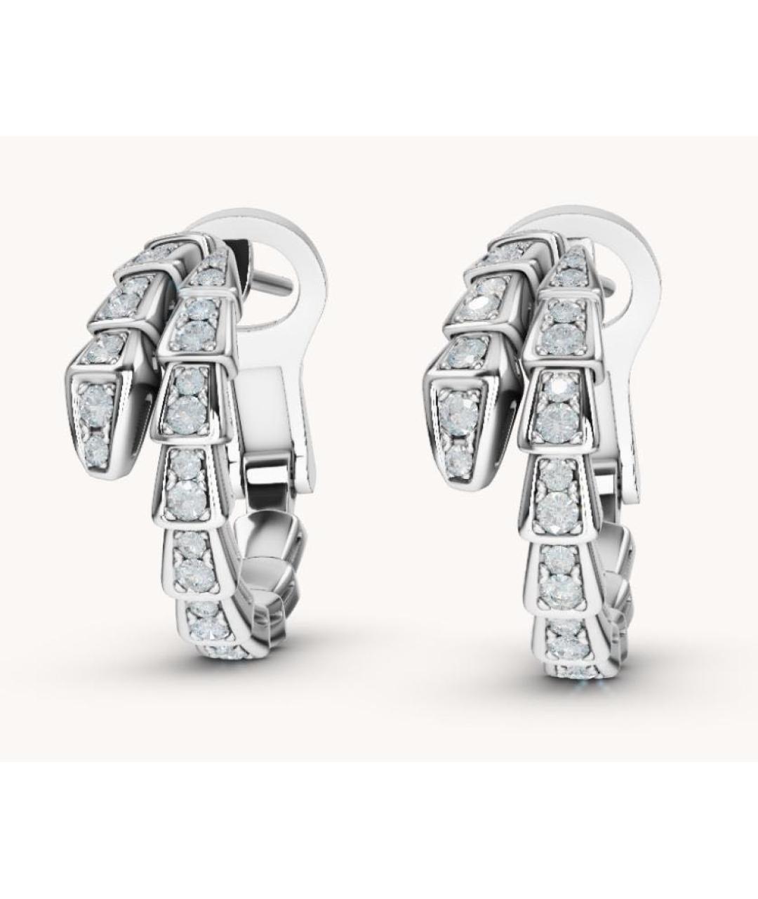 BVLGARI Серебряные серьги из белого золота, фото 3