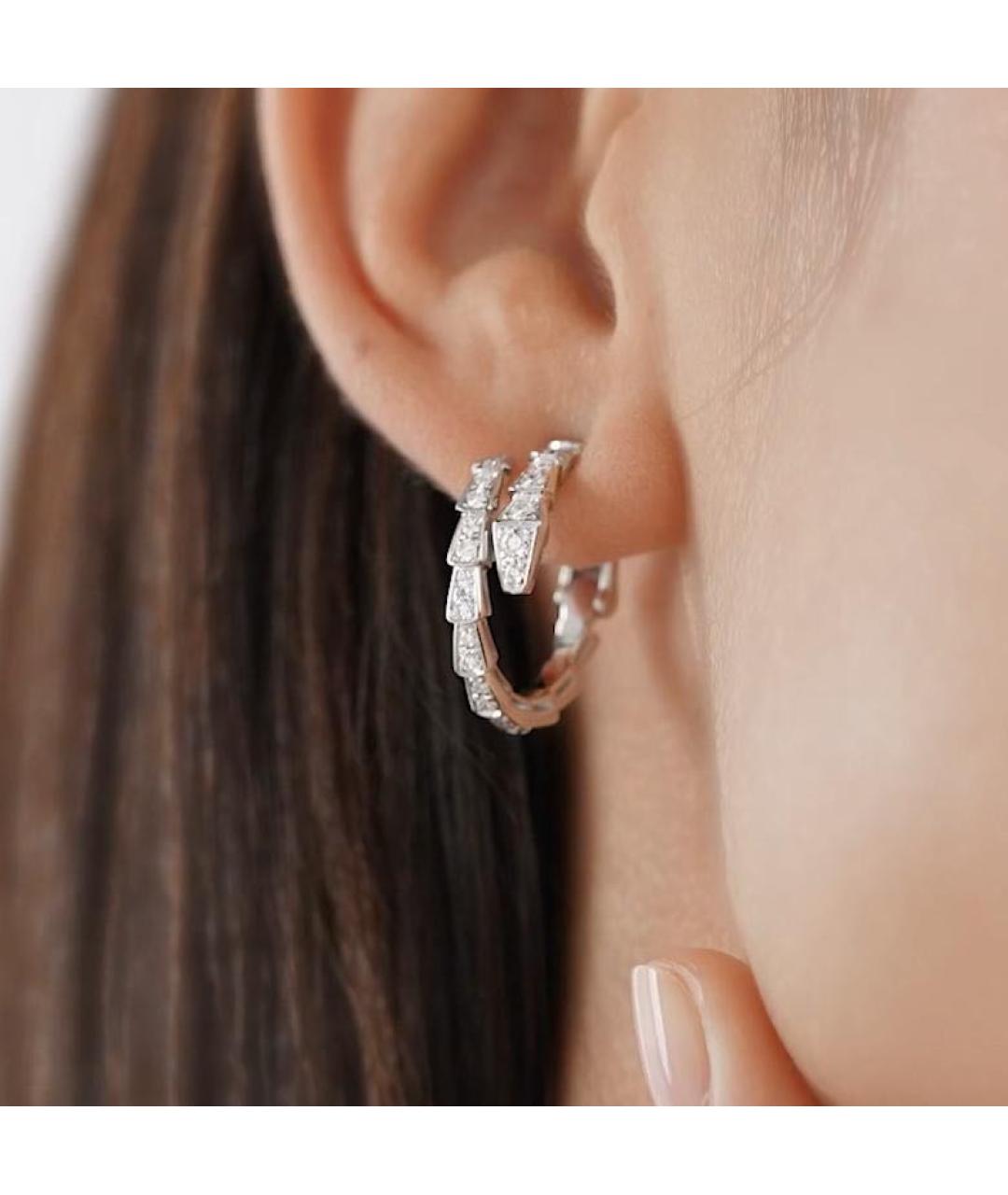 BVLGARI Серебряные серьги из белого золота, фото 2