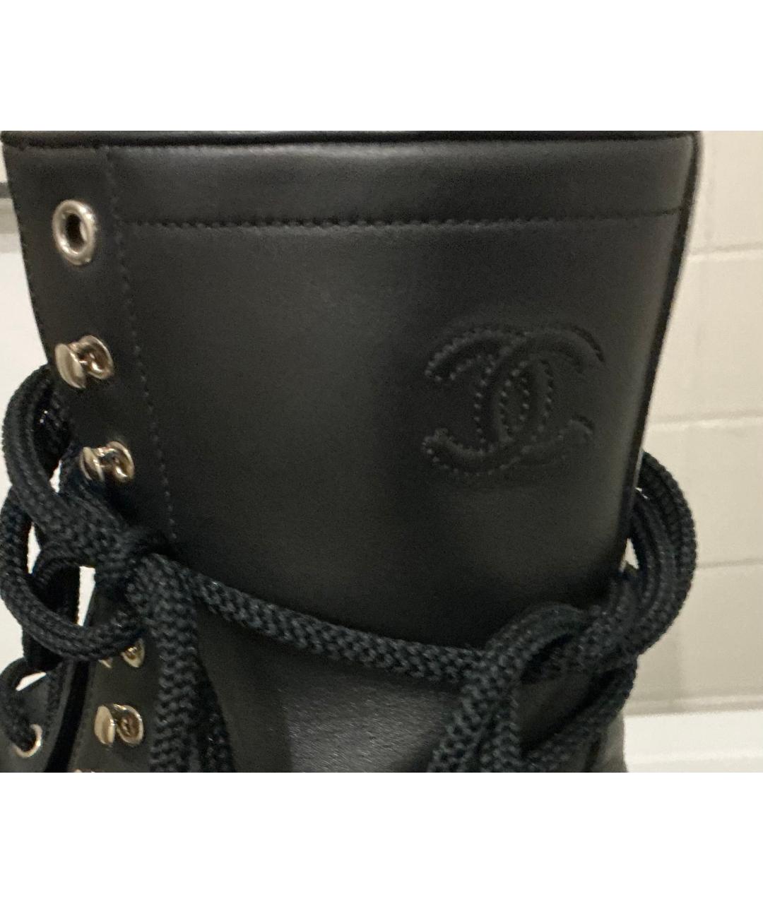 CHANEL Черные кожаные полусапоги, фото 3