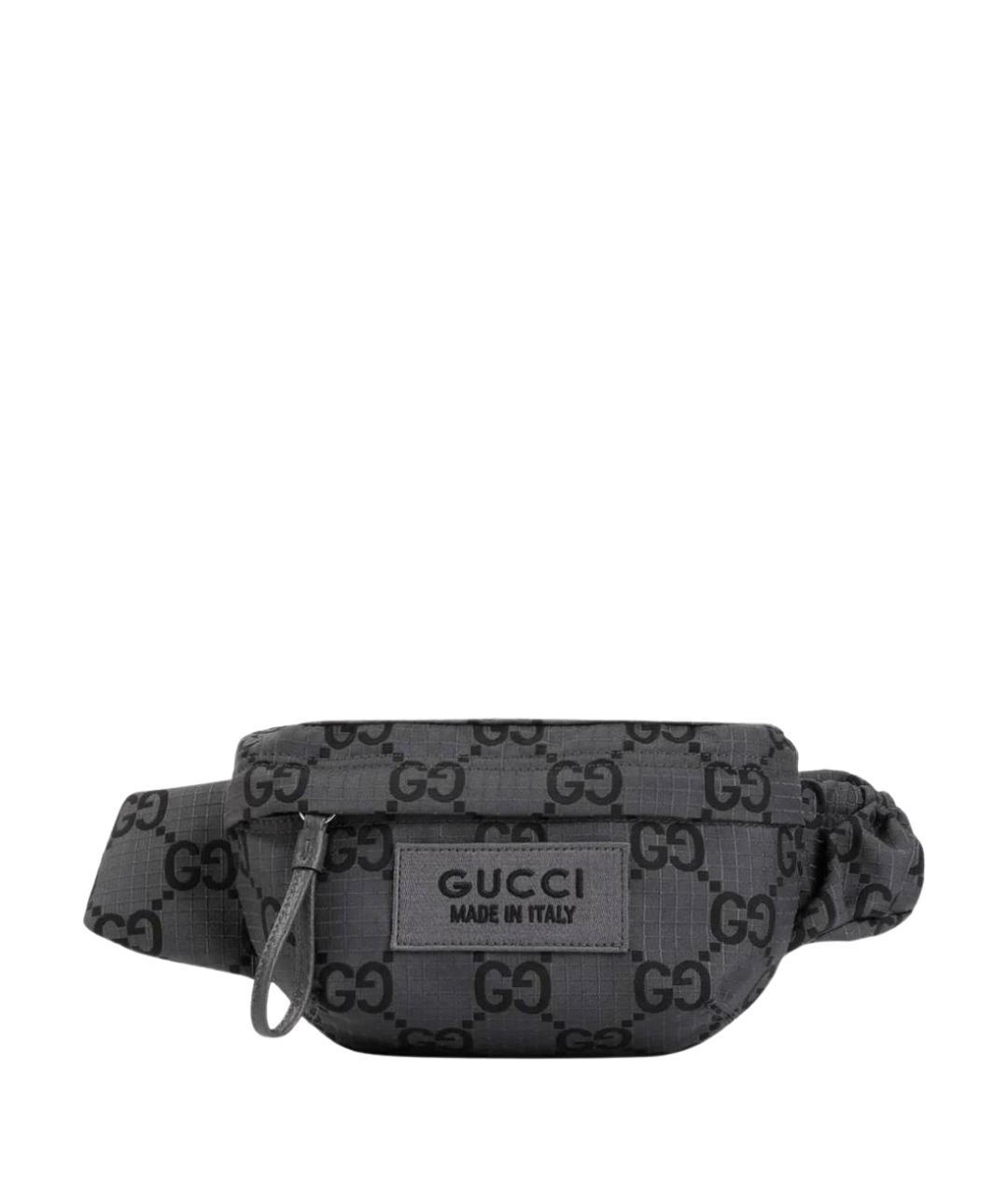 GUCCI Черная тканевая поясная сумка, фото 1