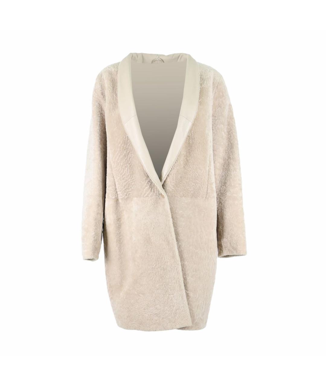 MAX MARA Бежевая шерстяная шуба, фото 8