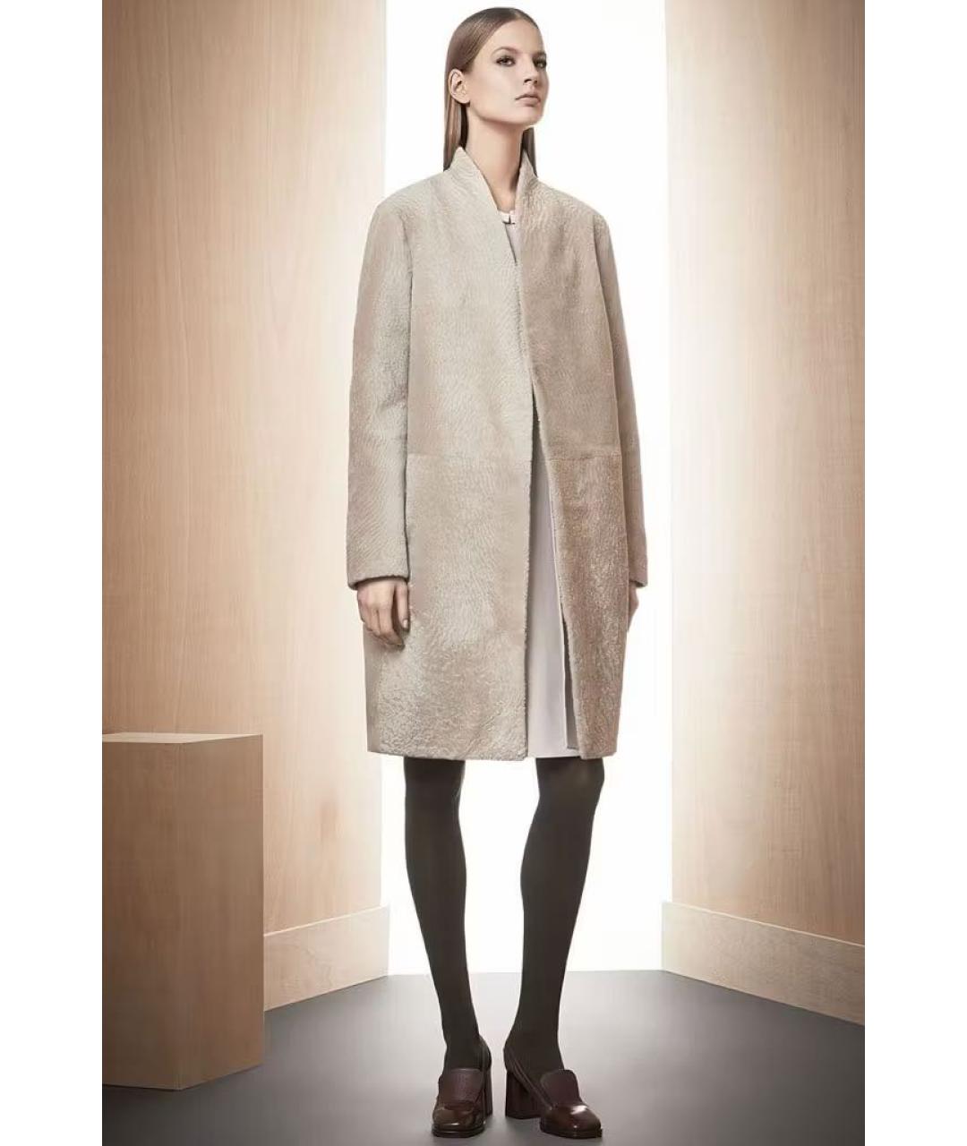 MAX MARA Бежевая шерстяная шуба, фото 5