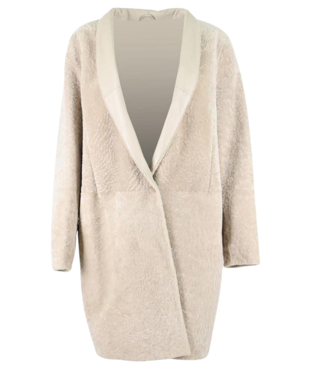 MAX MARA Бежевая шерстяная шуба, фото 1