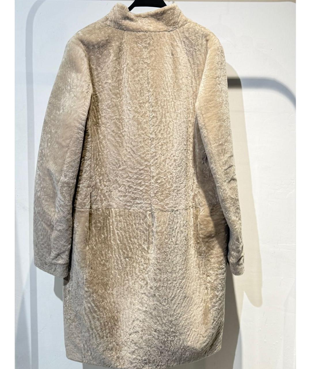 MAX MARA Бежевая шерстяная шуба, фото 2