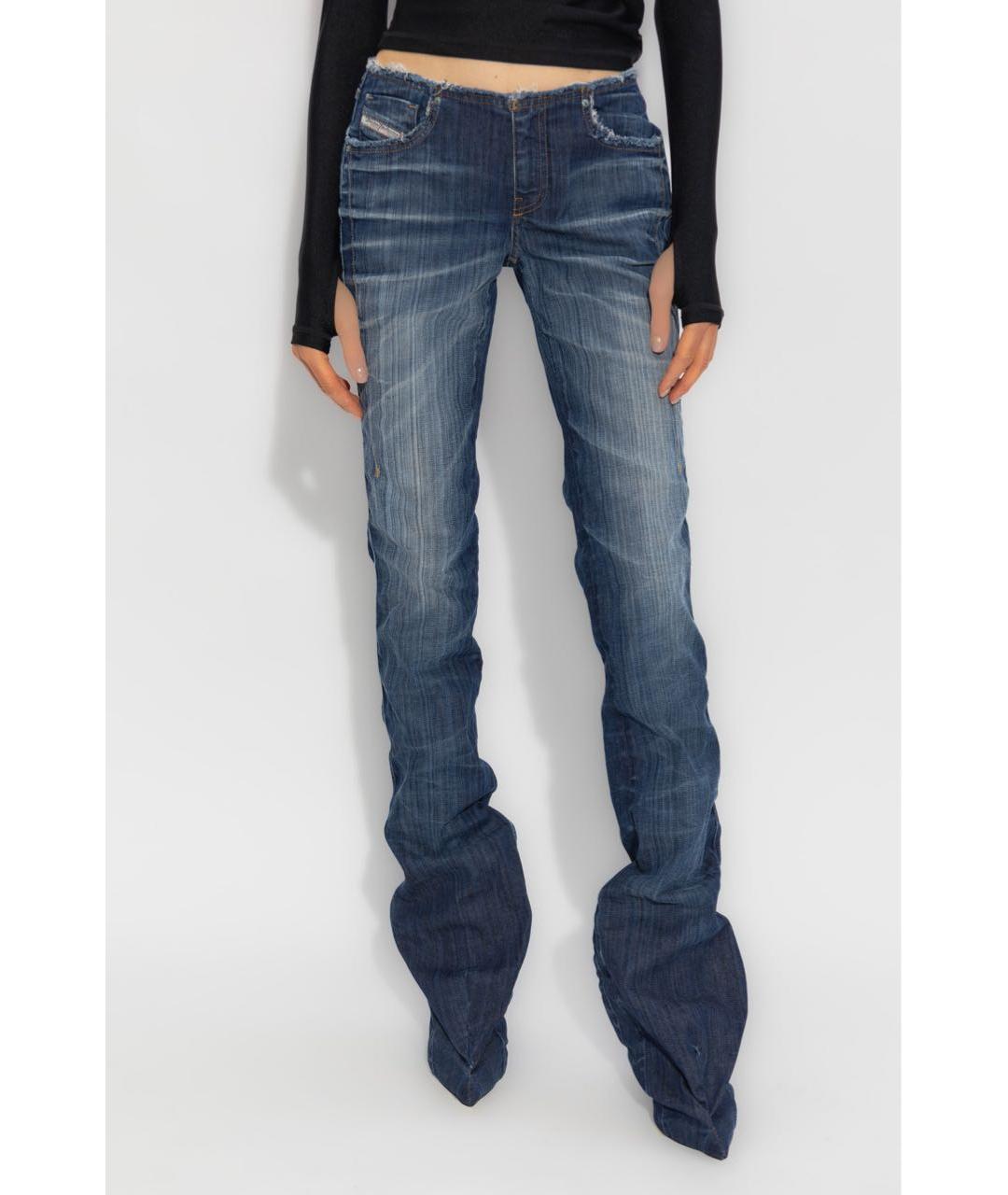 DIESEL Темно-синие текстильные ботфорты, фото 2