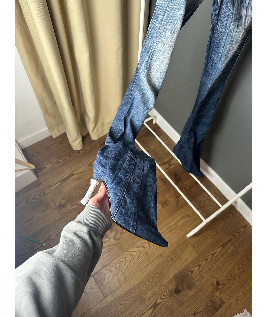 DIESEL Темно-синие текстильные ботфорты, фото 8