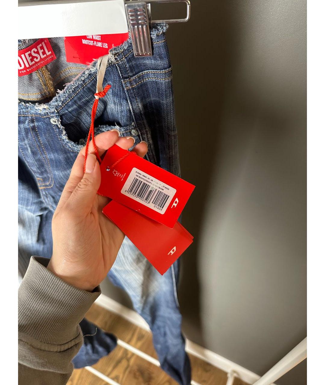 DIESEL Темно-синие текстильные ботфорты, фото 5