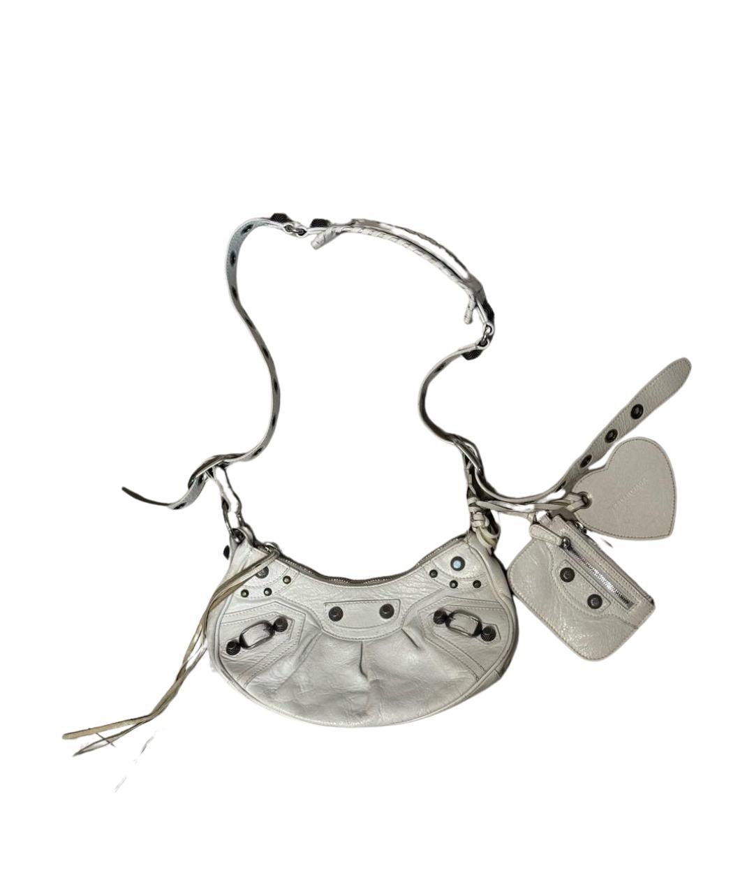 BALENCIAGA Белая кожаная сумка через плечо, фото 1