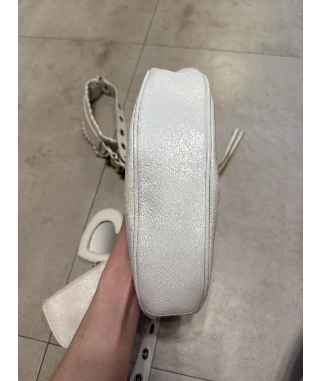 BALENCIAGA Белая кожаная сумка через плечо, фото 5