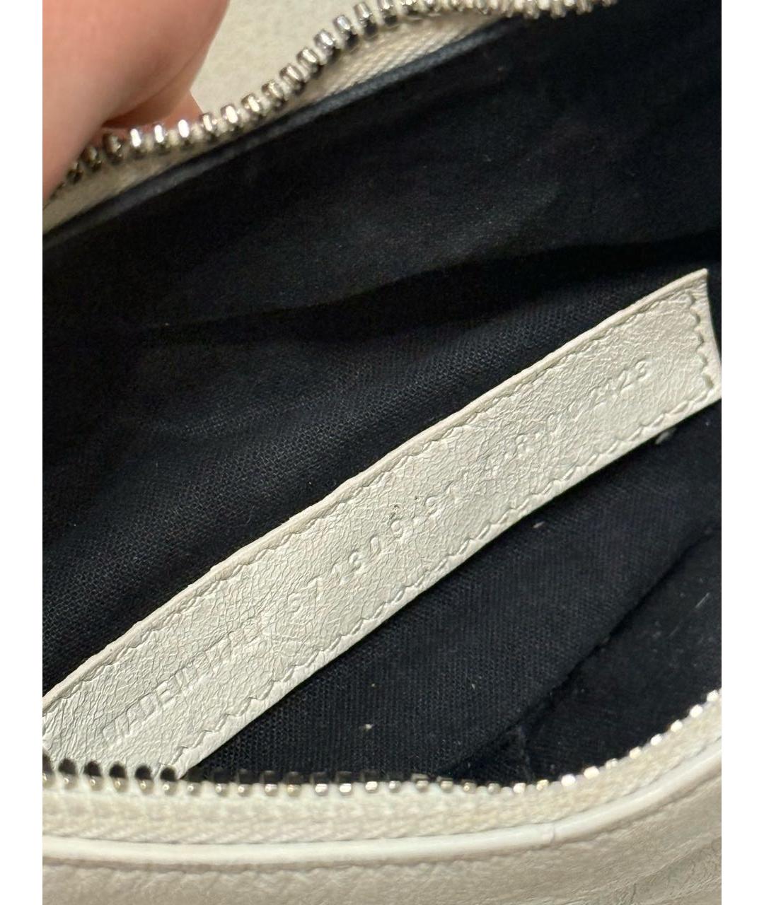 BALENCIAGA Белая кожаная сумка через плечо, фото 6