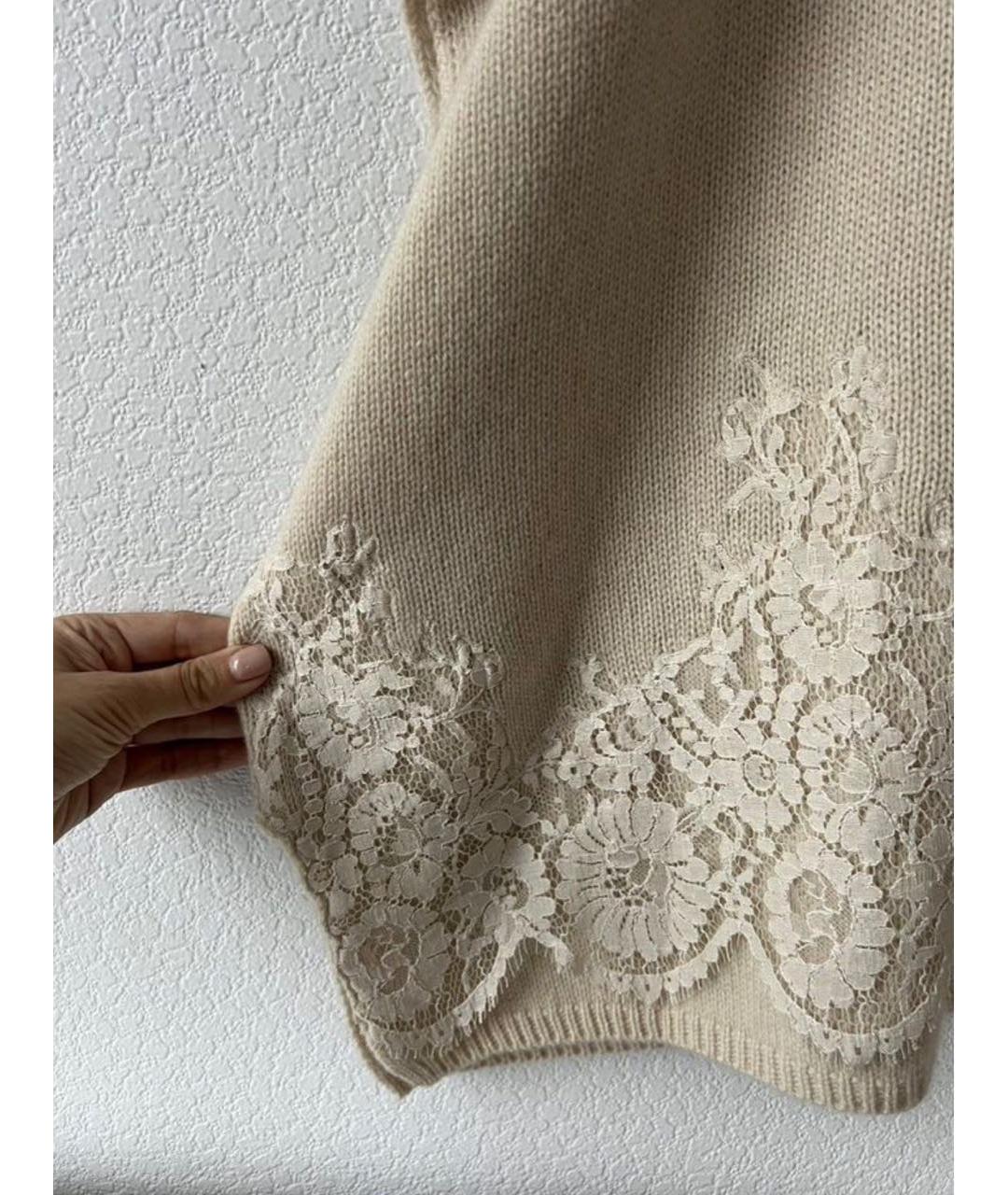 ERMANNO SCERVINO Бежевый кашемировый джемпер / свитер, фото 4