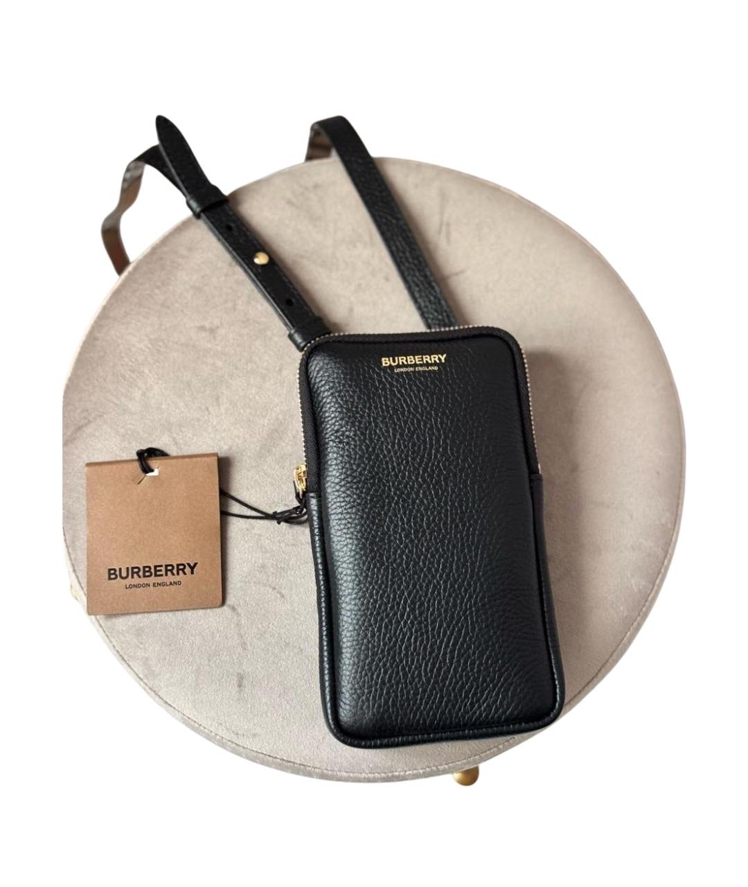 BURBERRY Черная кожаная сумка через плечо, фото 10