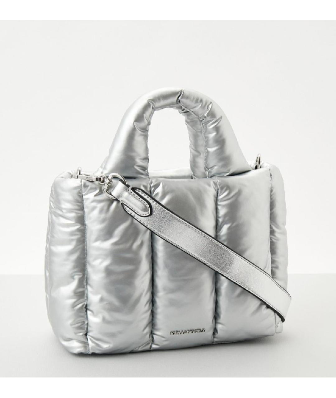 KARL LAGERFELD Серебряная сумка с короткими ручками, фото 2