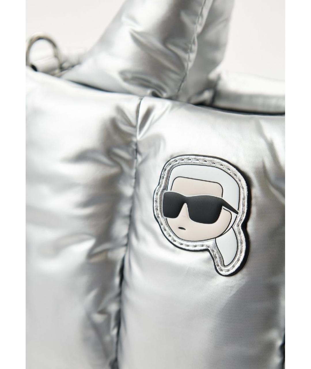 KARL LAGERFELD Серебряная сумка с короткими ручками, фото 3