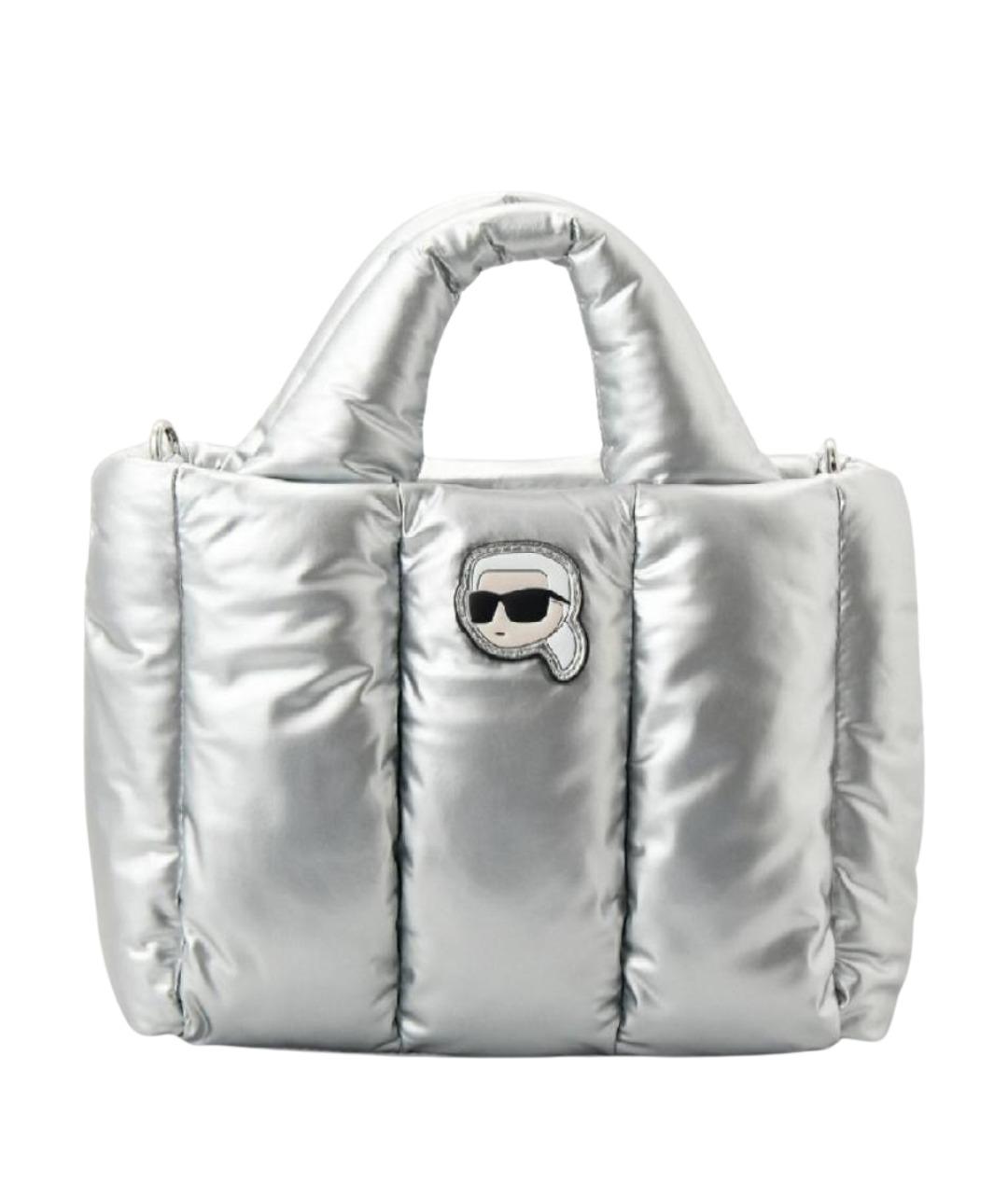 KARL LAGERFELD Серебряная сумка с короткими ручками, фото 1