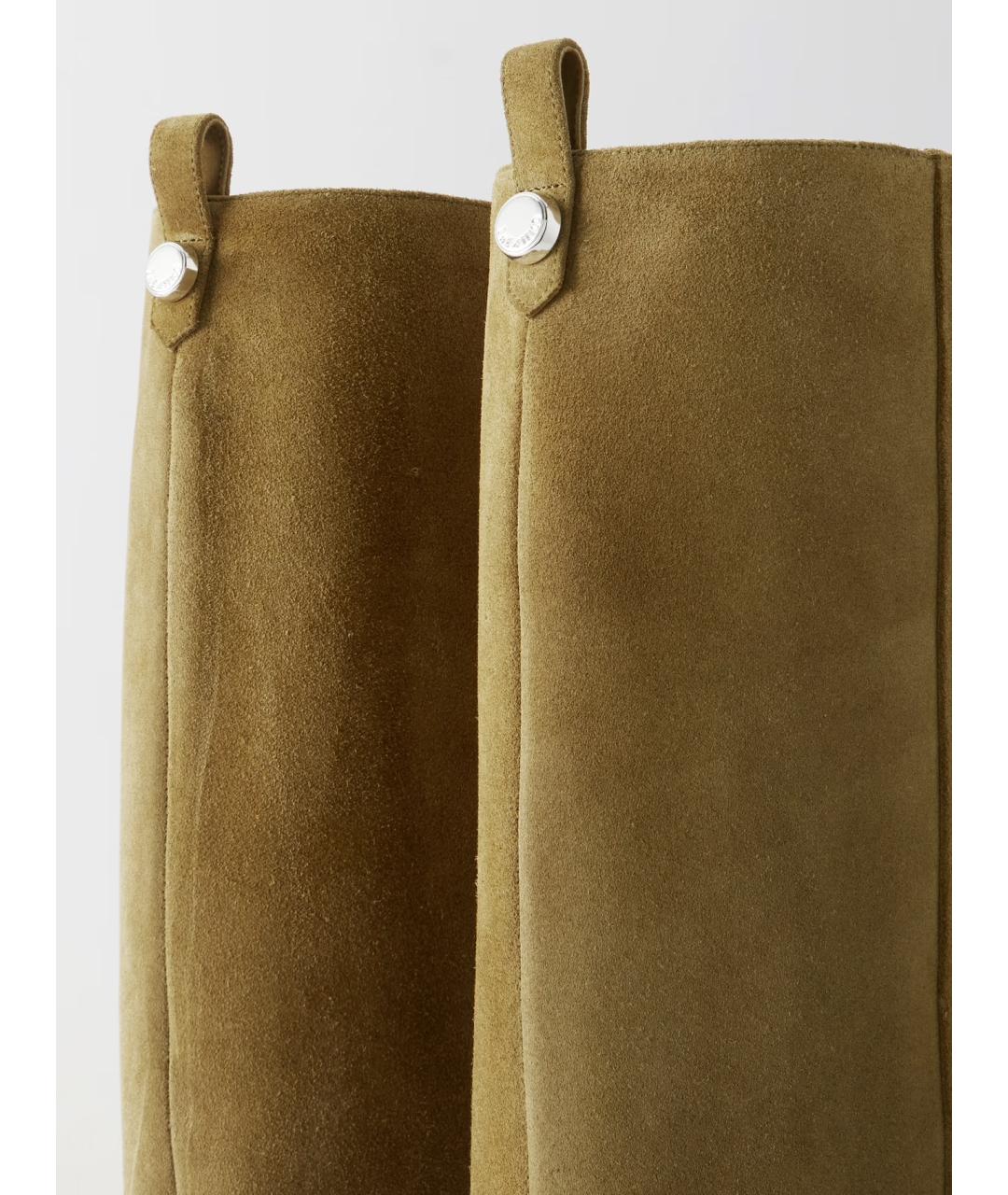 THE ATTICO Хаки замшевые сапоги, фото 4