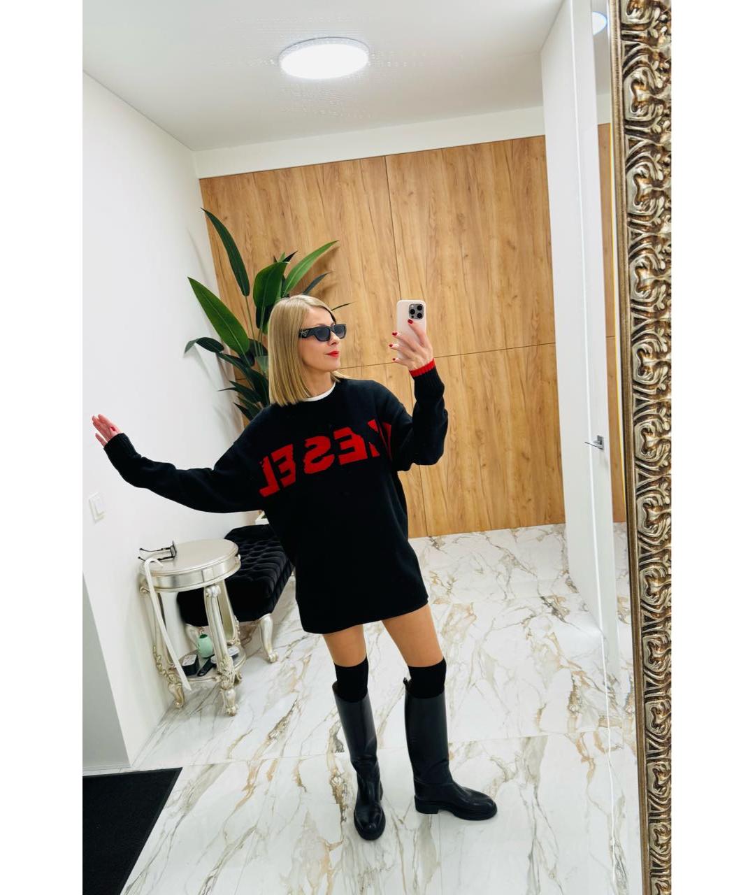 DIESEL Черный шерстяной джемпер / свитер, фото 5