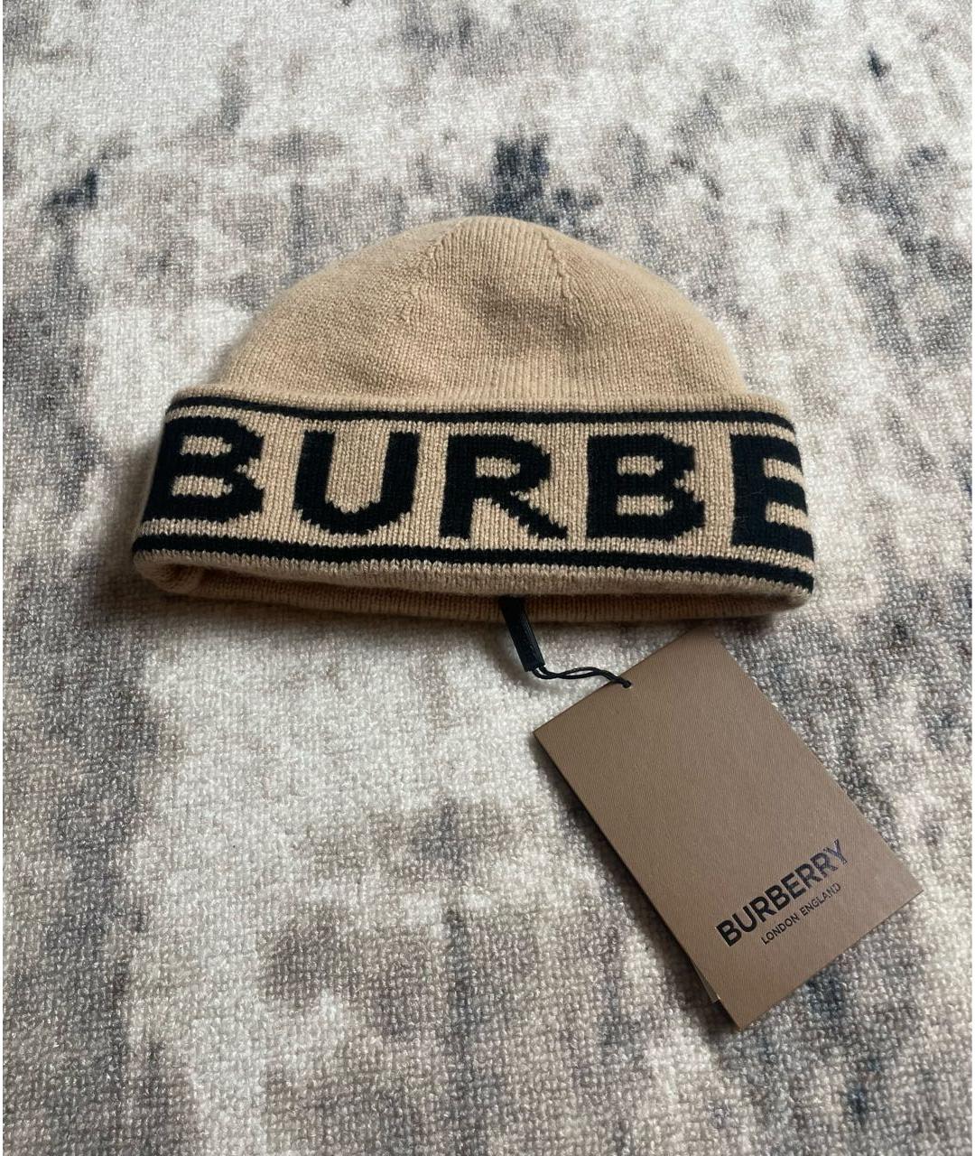 BURBERRY Бежевая кашемировая шапка, фото 2
