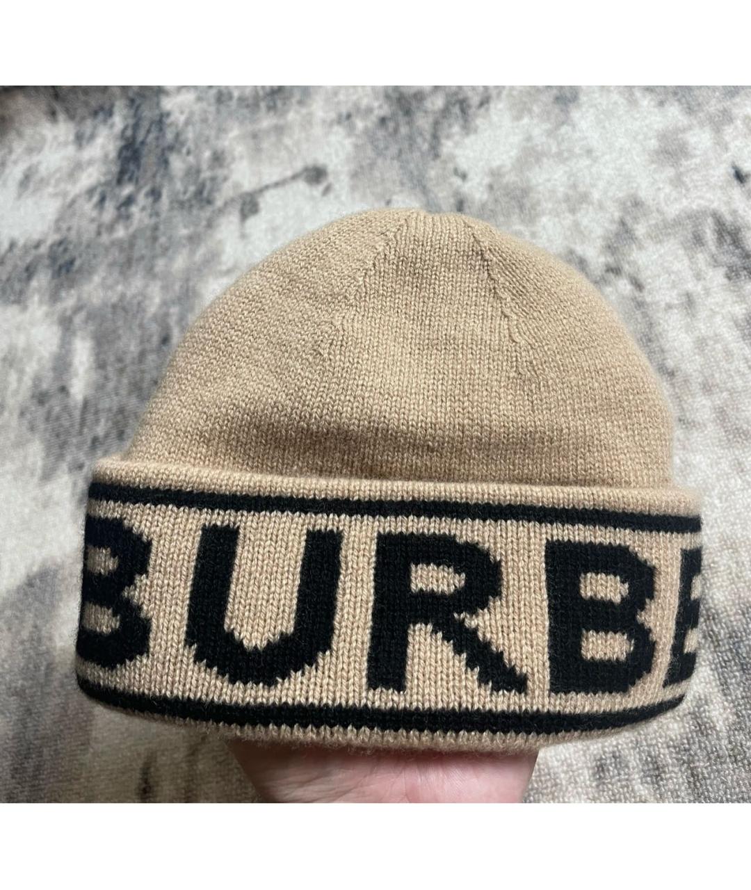 BURBERRY Бежевая кашемировая шапка, фото 3