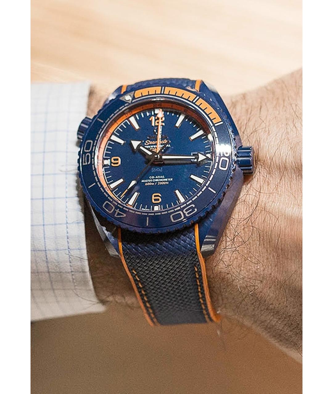 OMEGA Темно-синие керамические часы, фото 3