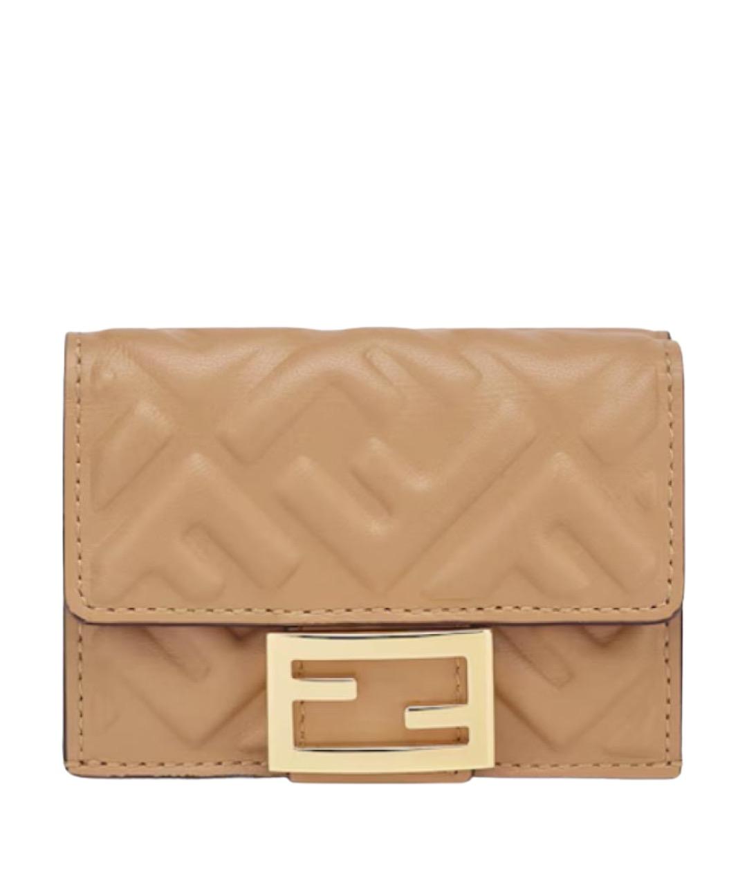 FENDI Бежевый кожаный кошелек, фото 1