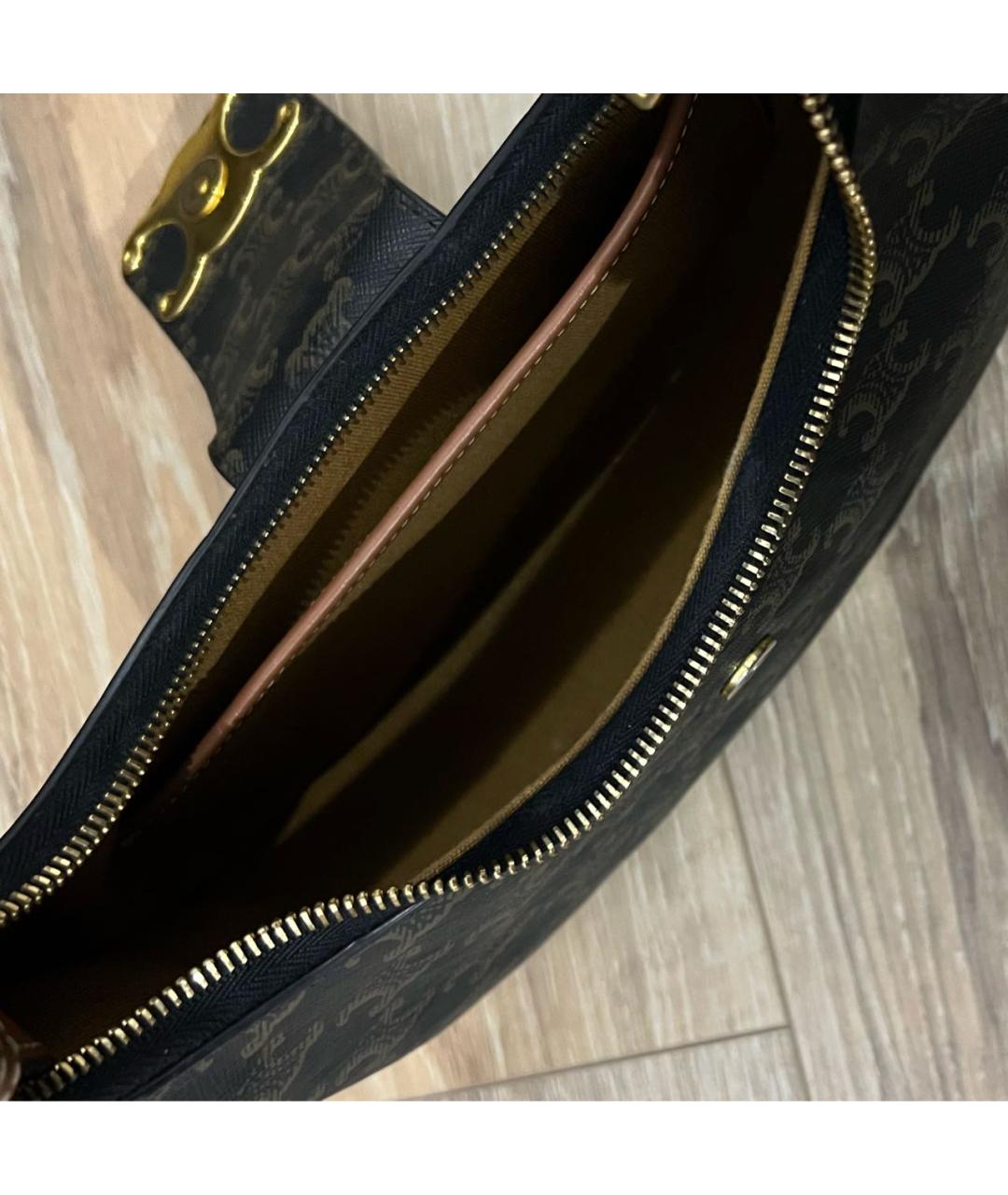 CELINE Коричневая кожаная сумка через плечо, фото 4