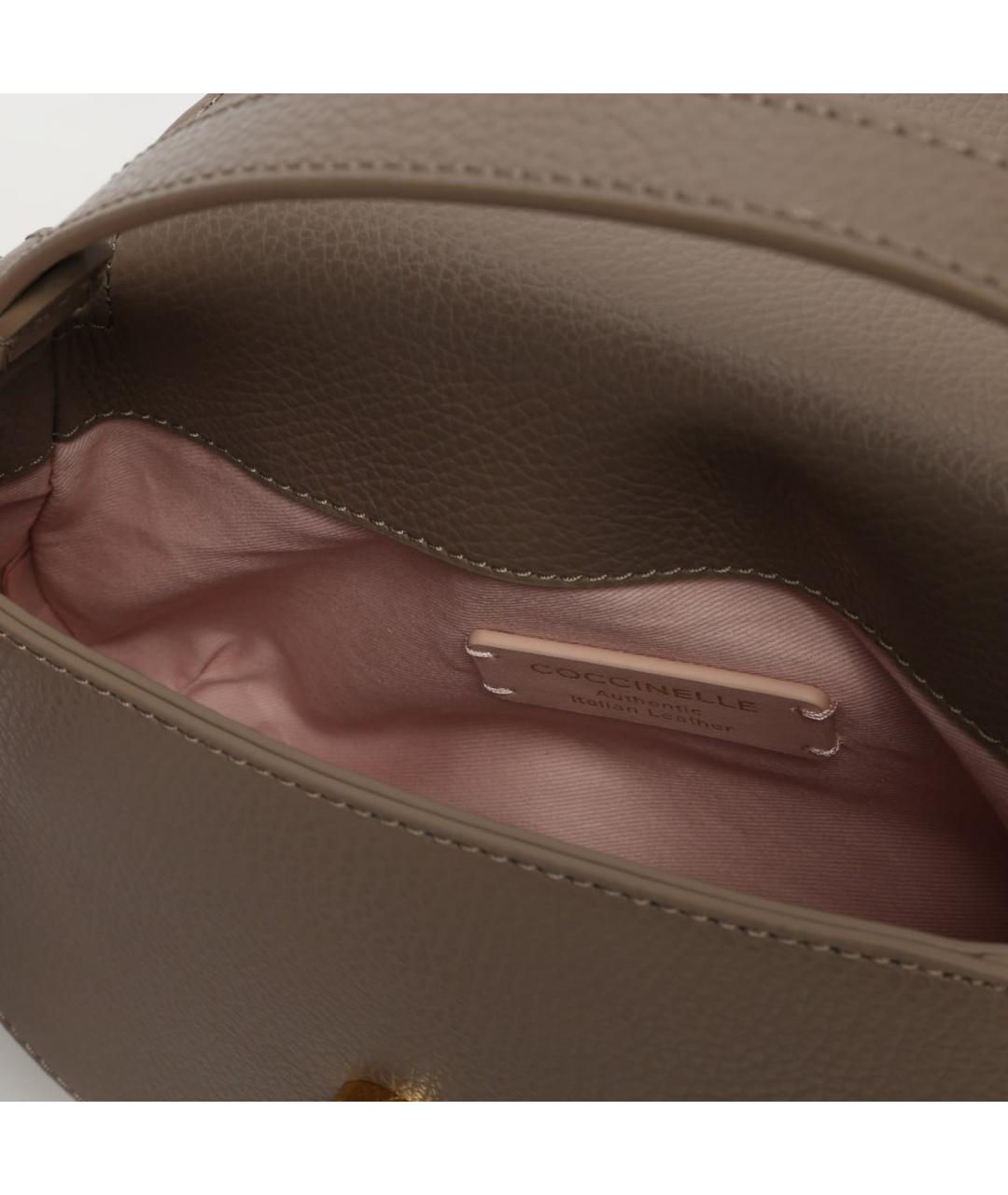 COCCINELLE Бежевая кожаная сумка через плечо, фото 4