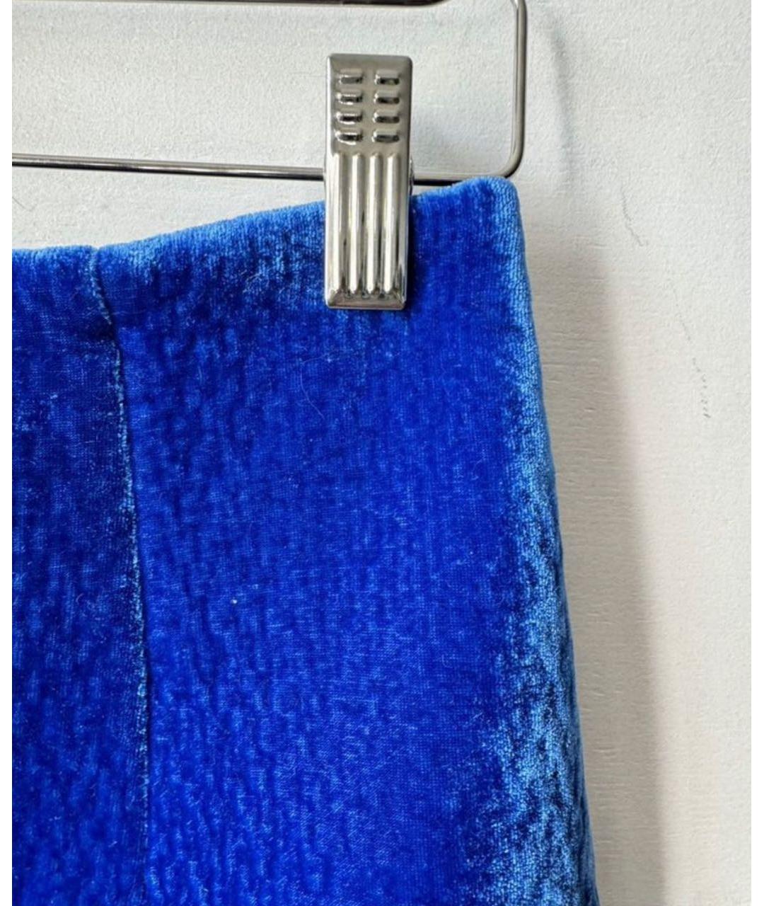 SANDRO Синяя бархатная юбка мини, фото 6