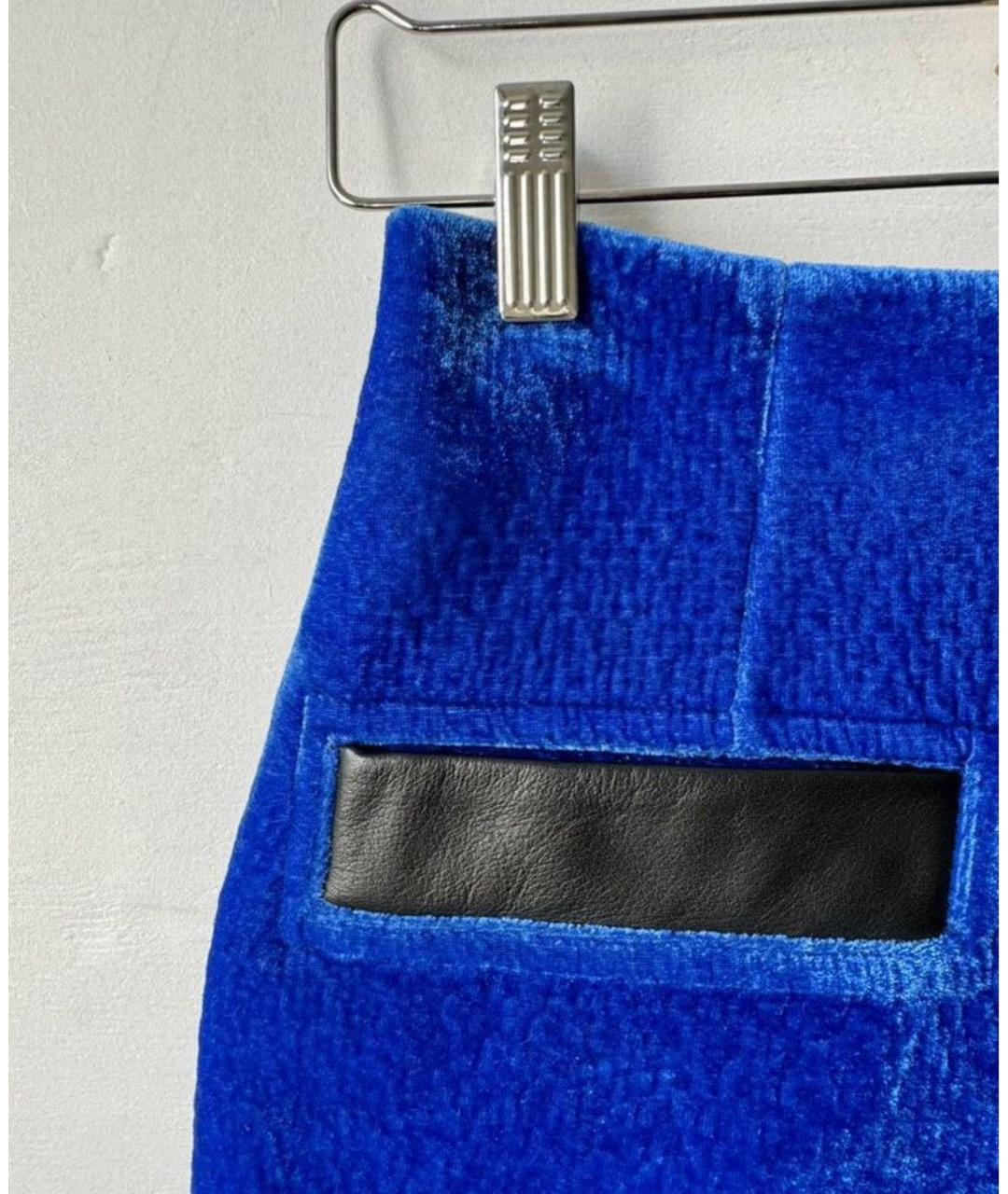 SANDRO Синяя бархатная юбка мини, фото 3