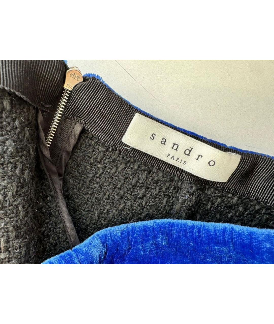 SANDRO Синяя бархатная юбка мини, фото 8
