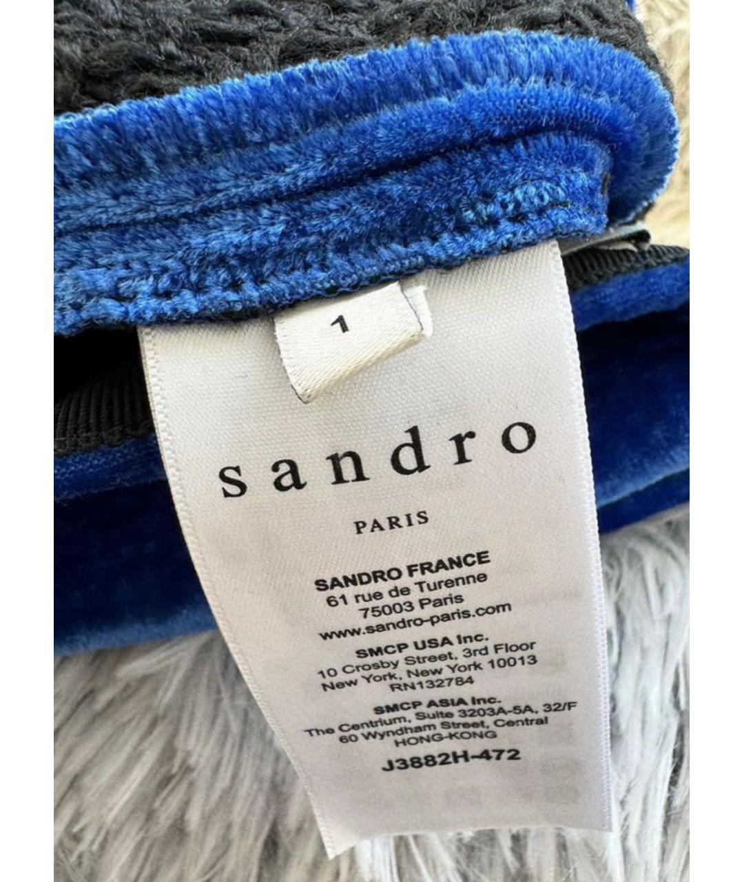 SANDRO Синяя бархатная юбка мини, фото 4